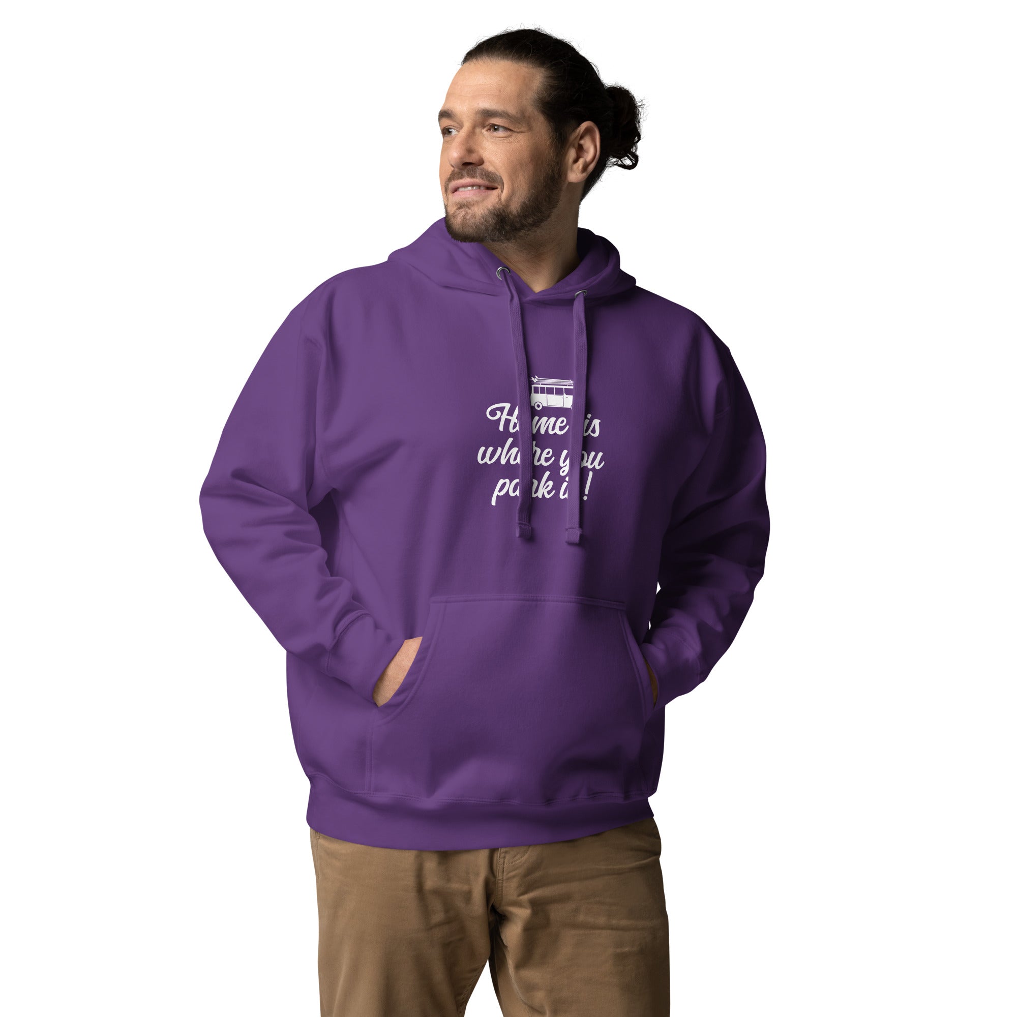 Unisex Cotton Hoodie White Surf Combi Home is where you park it