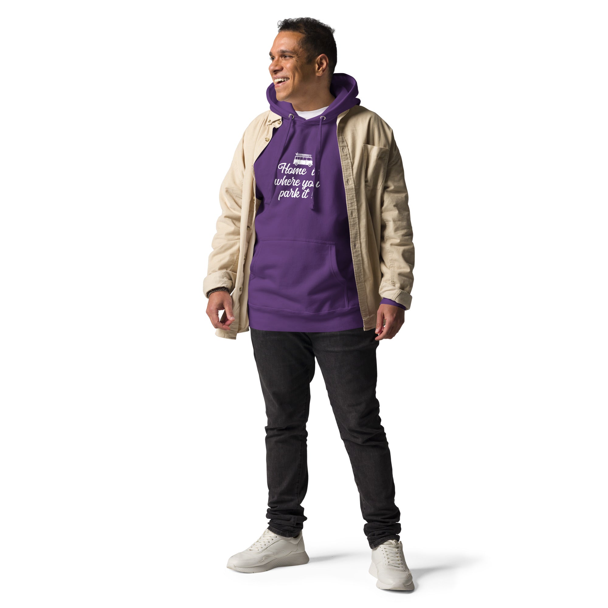 Unisex Cotton Hoodie White Surf Combi Home is where you park it