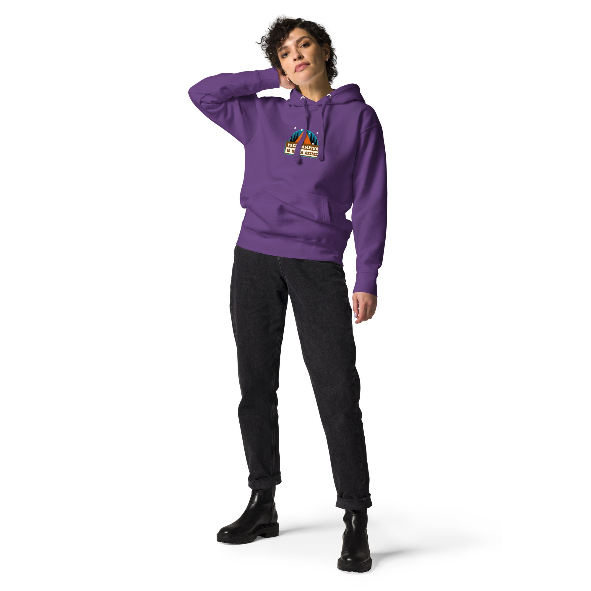 Unisex Cotton Hoodie Free camping is not a crime graphic