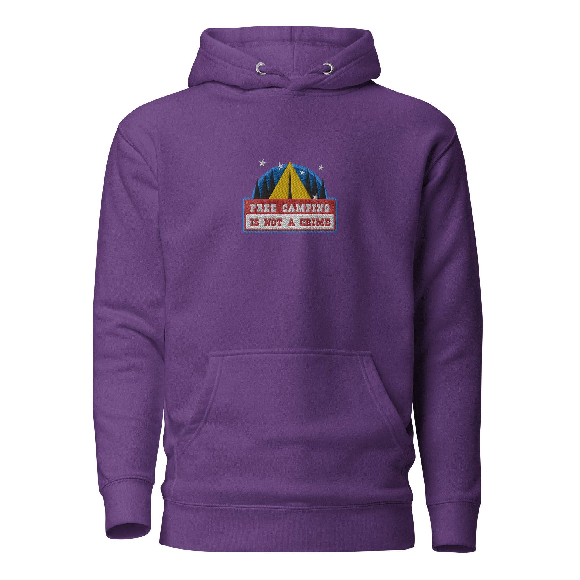 Unisex Cotton Hoodie Free camping is not a crime graphic embroidered pattern