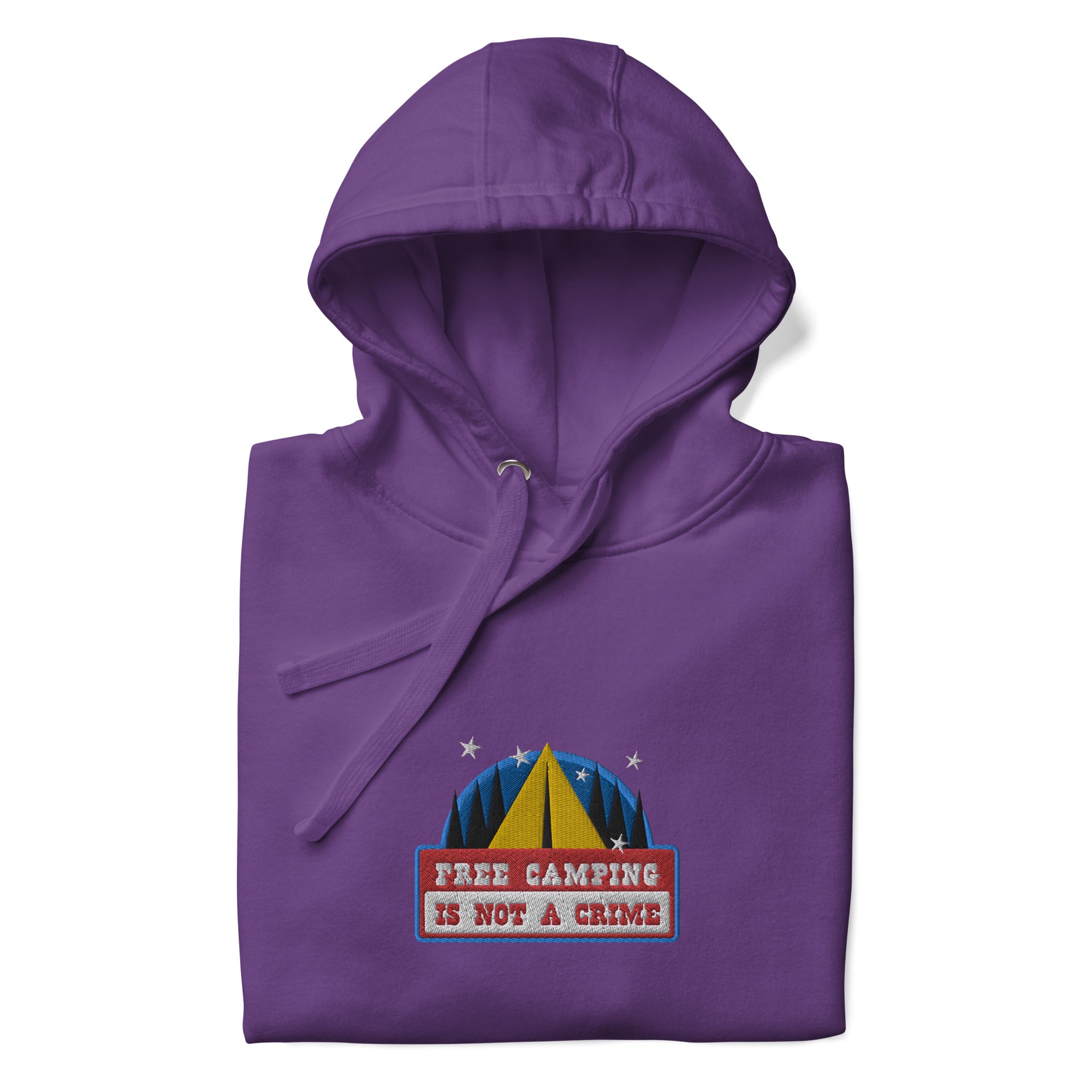 Unisex Cotton Hoodie Free camping is not a crime graphic embroidered pattern