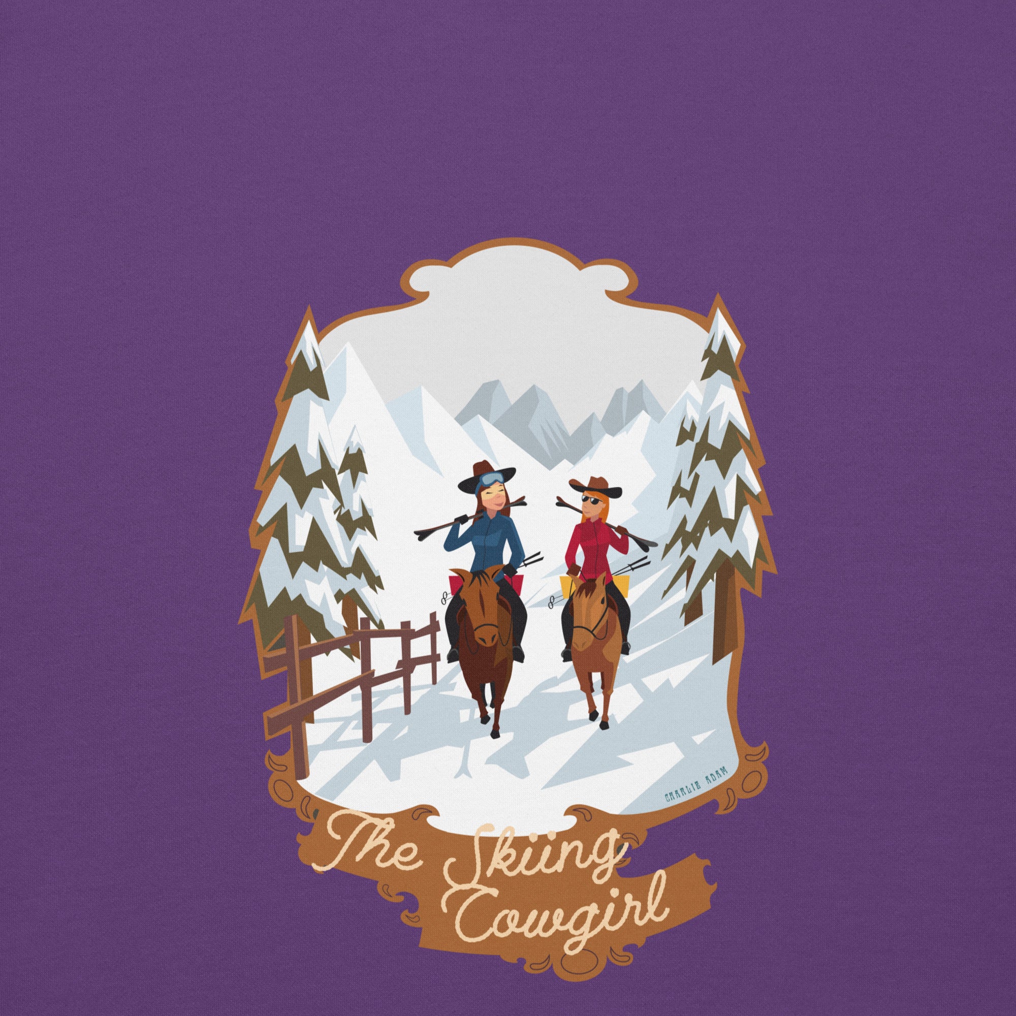 Sweat à capuche unisexe en coton The Skiing Cowgirl