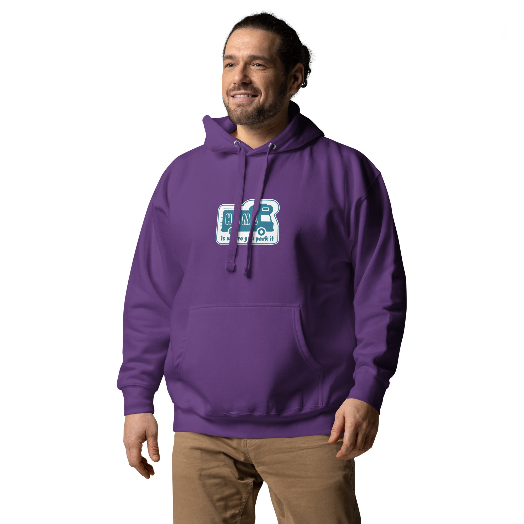 Unisex Cotton Hoodie Blue Camper Van Home is where you park it