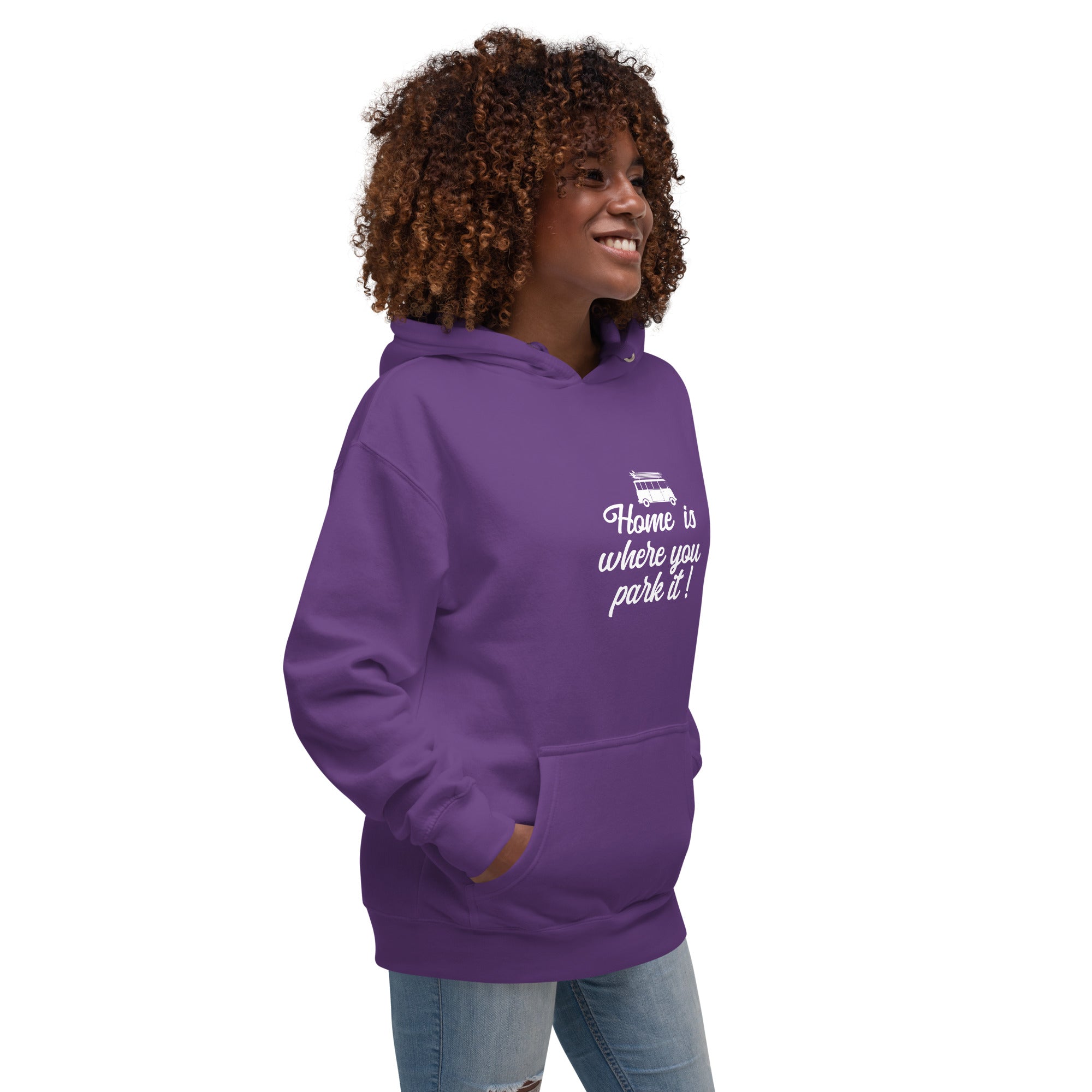 Unisex Cotton Hoodie White Surf Combi Home is where you park it