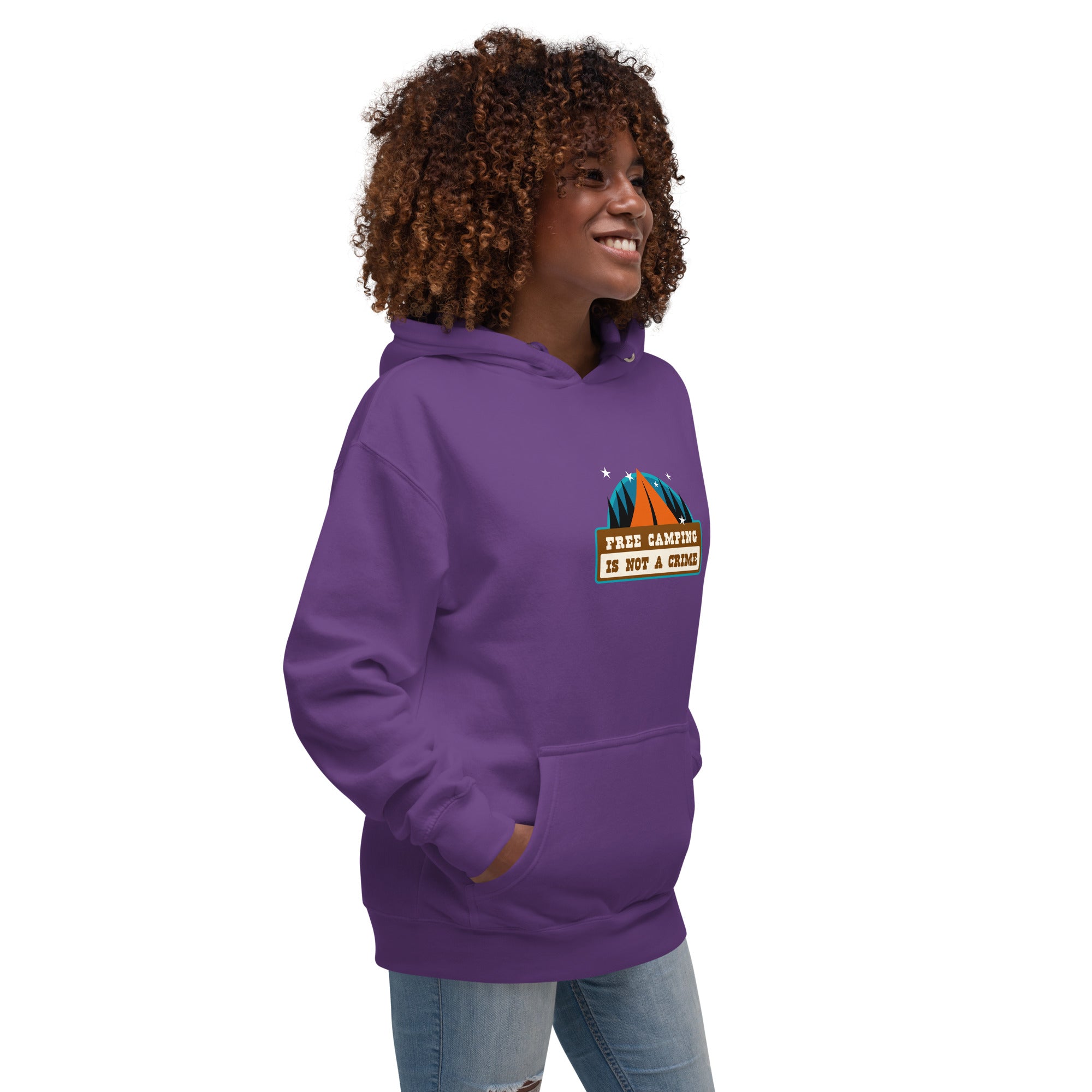 Unisex Cotton Hoodie Free camping is not a crime graphic