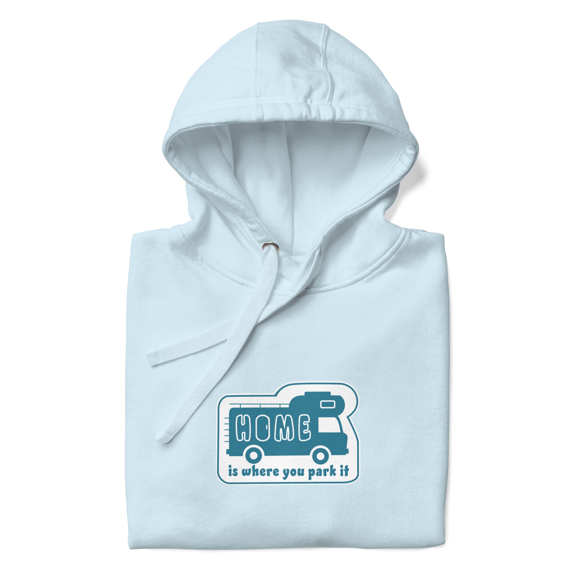 Unisex Cotton Hoodie Blue Camper Van Home is where you park it