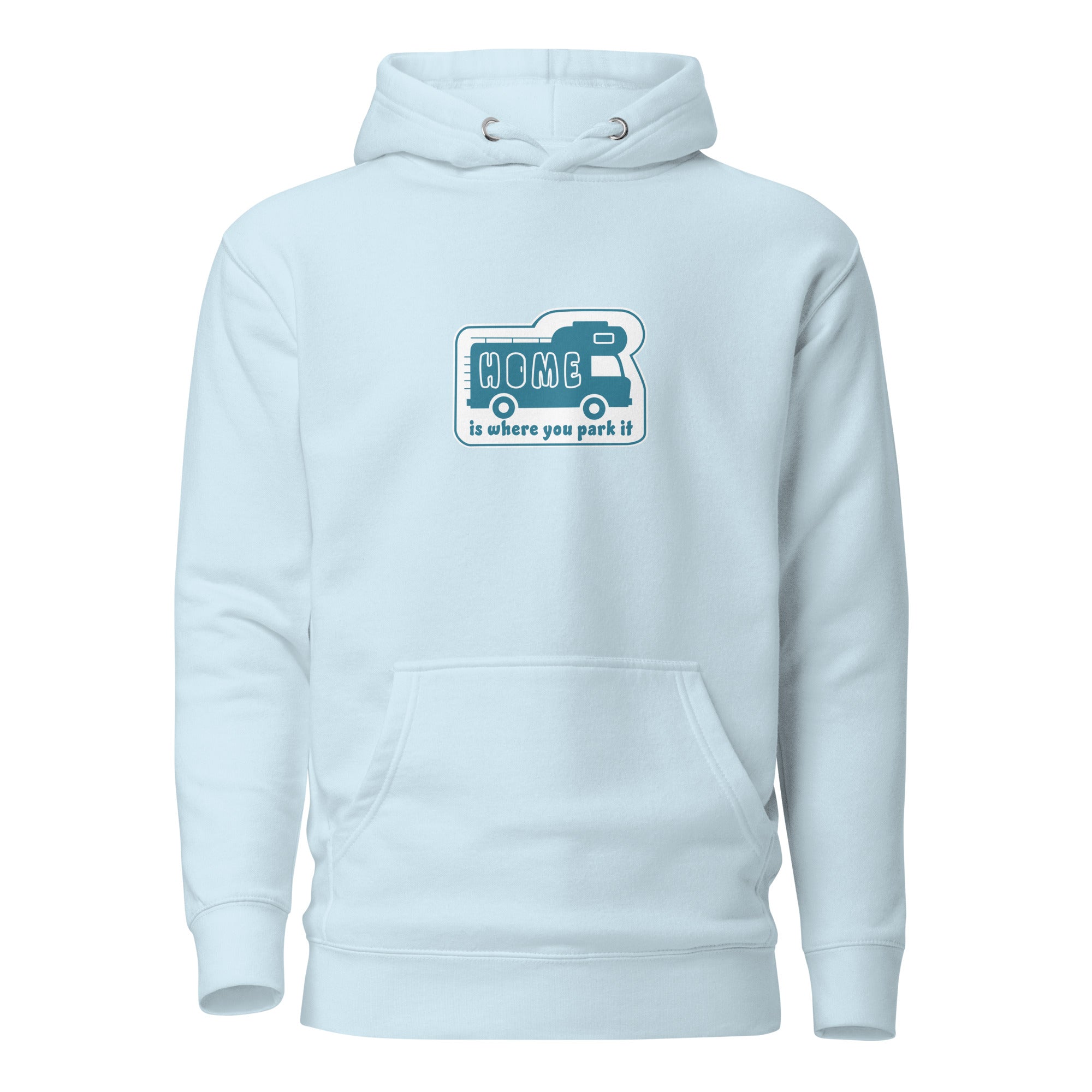 Unisex Cotton Hoodie Blue Camper Van Home is where you park it