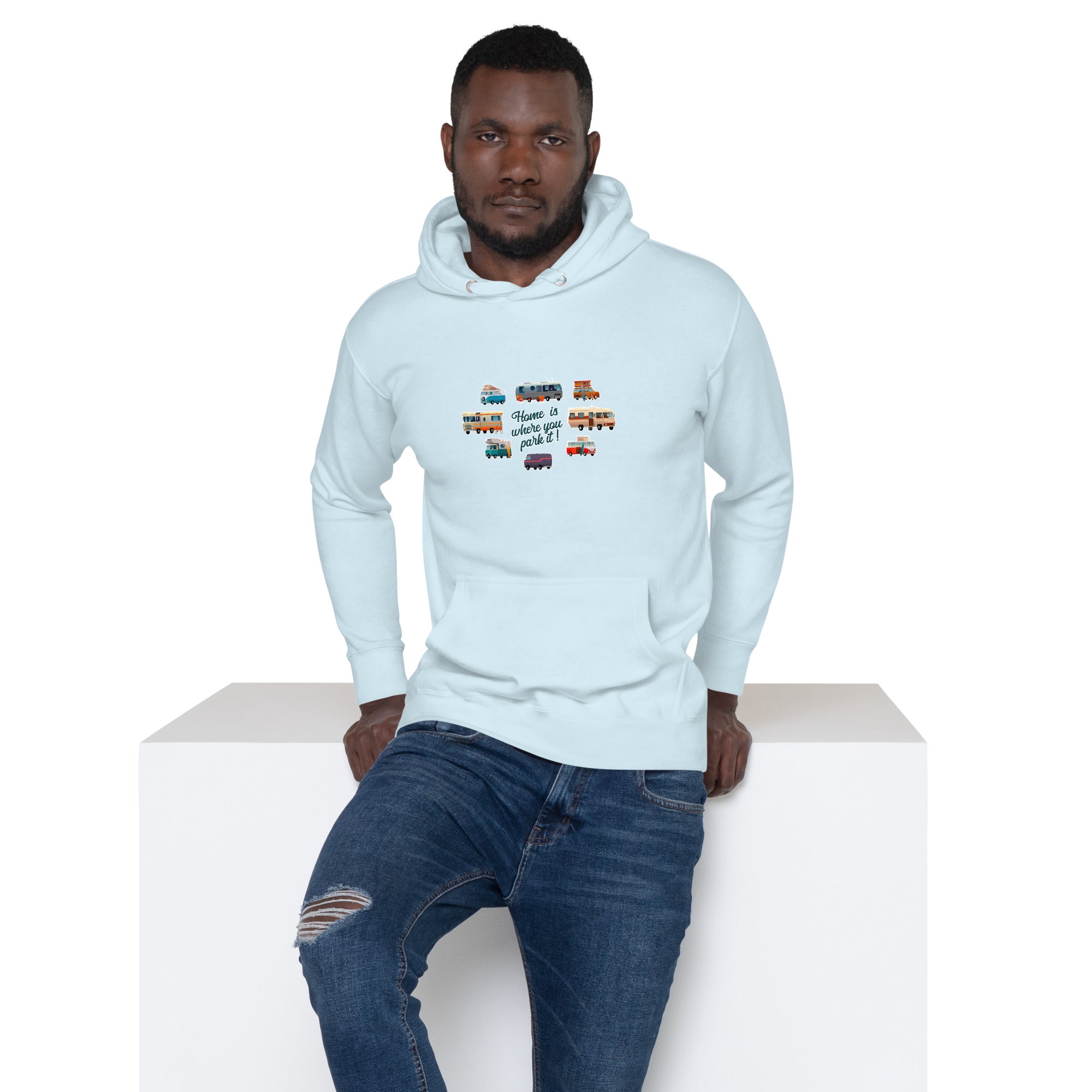 Unisex Cotton Hoodie Square Vintage Campers