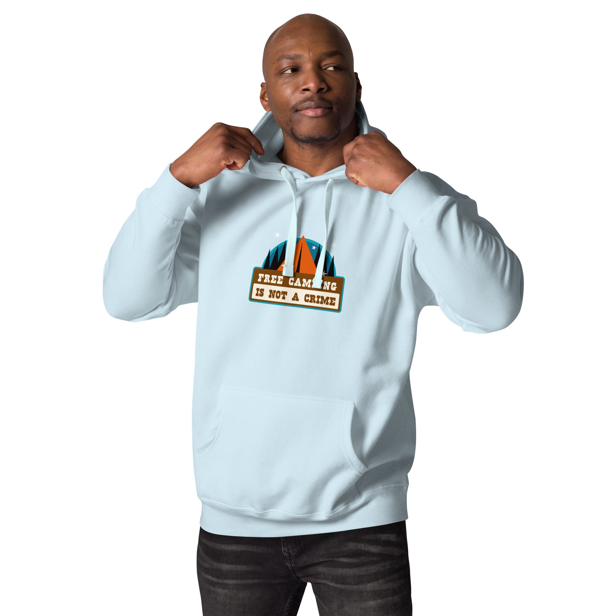 Unisex Cotton Hoodie Free camping is not a crime graphic