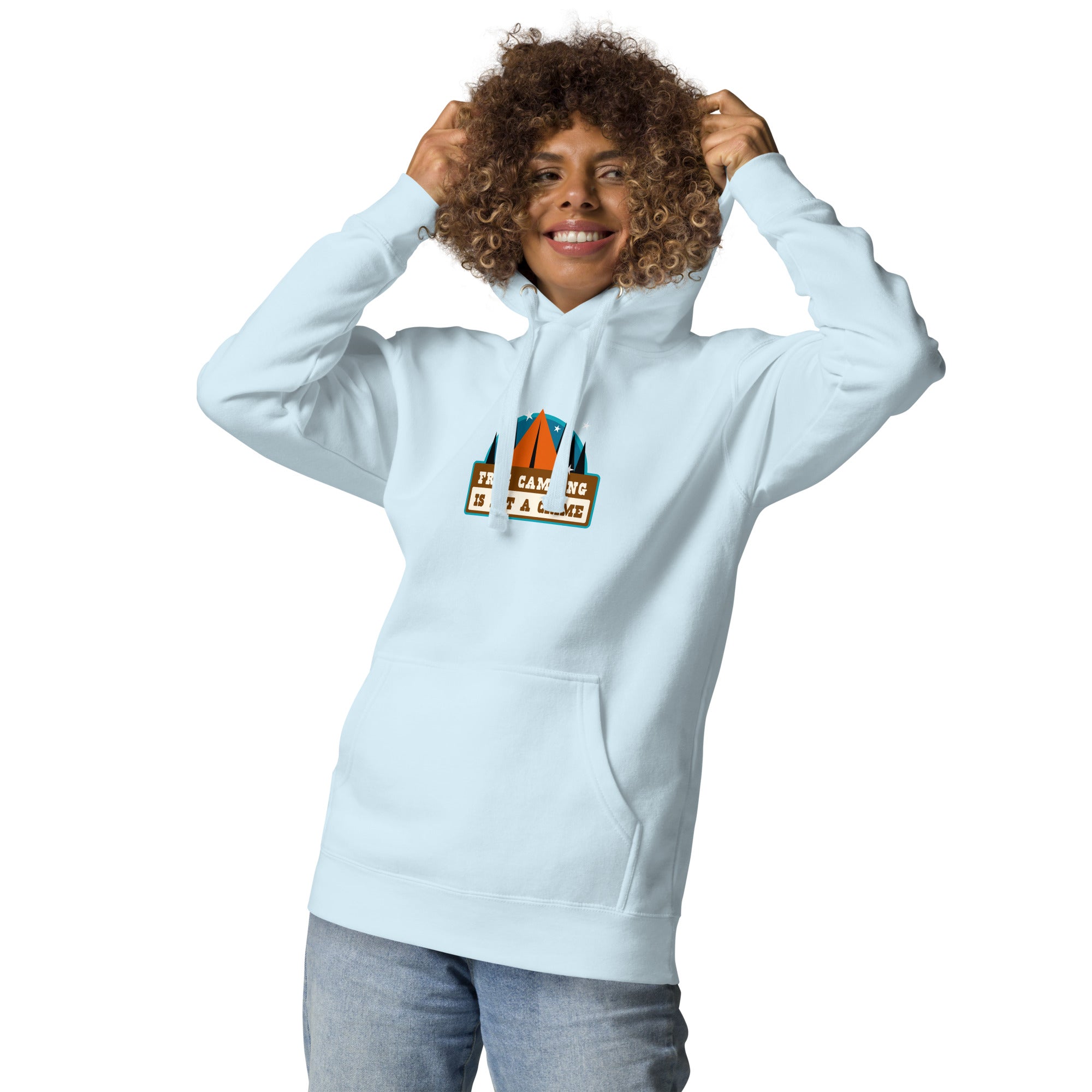 Unisex Cotton Hoodie Free camping is not a crime graphic