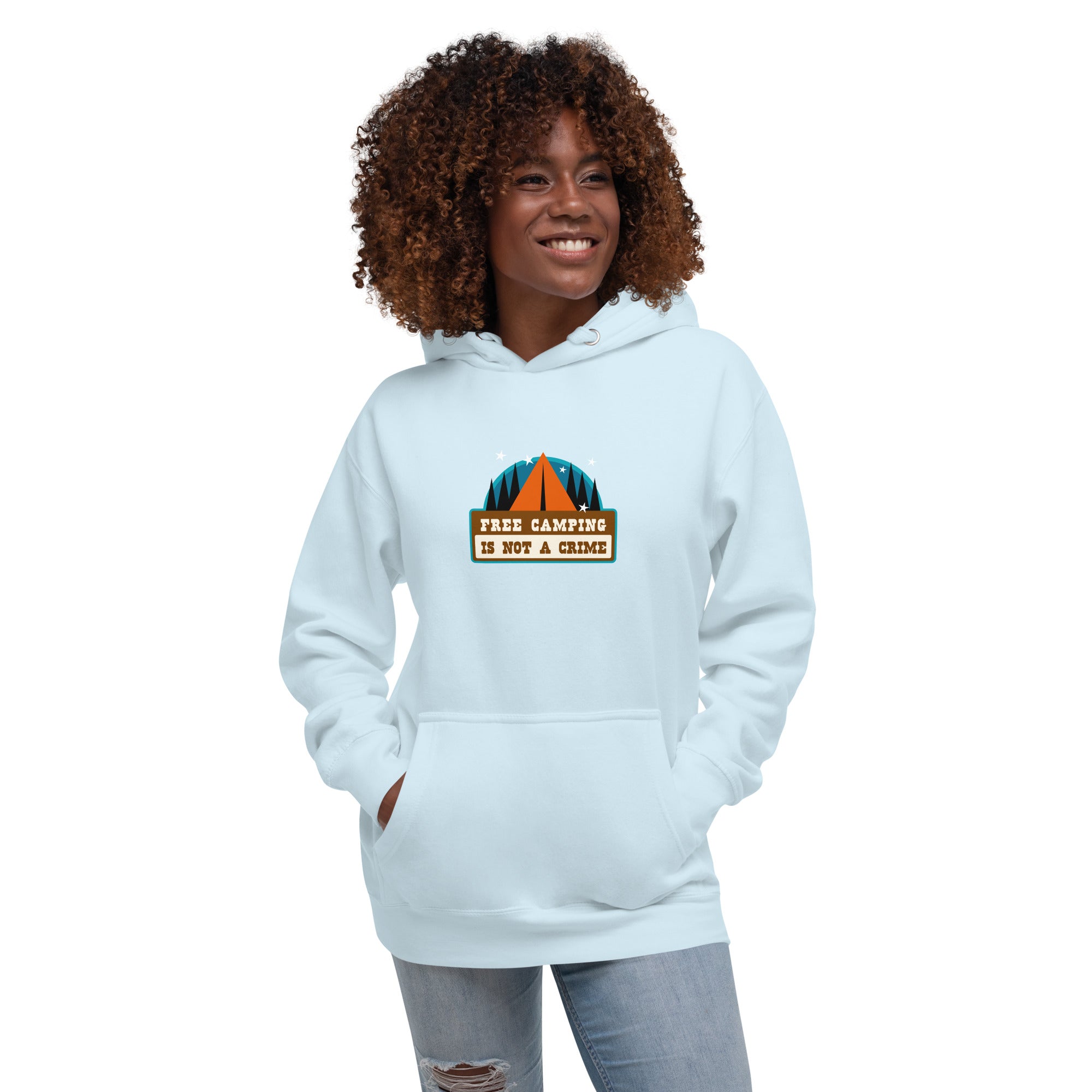 Unisex Cotton Hoodie Free camping is not a crime graphic