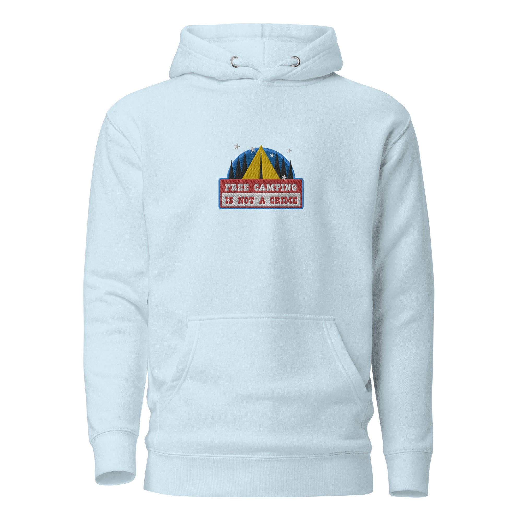 Unisex Cotton Hoodie Free camping is not a crime graphic embroidered pattern