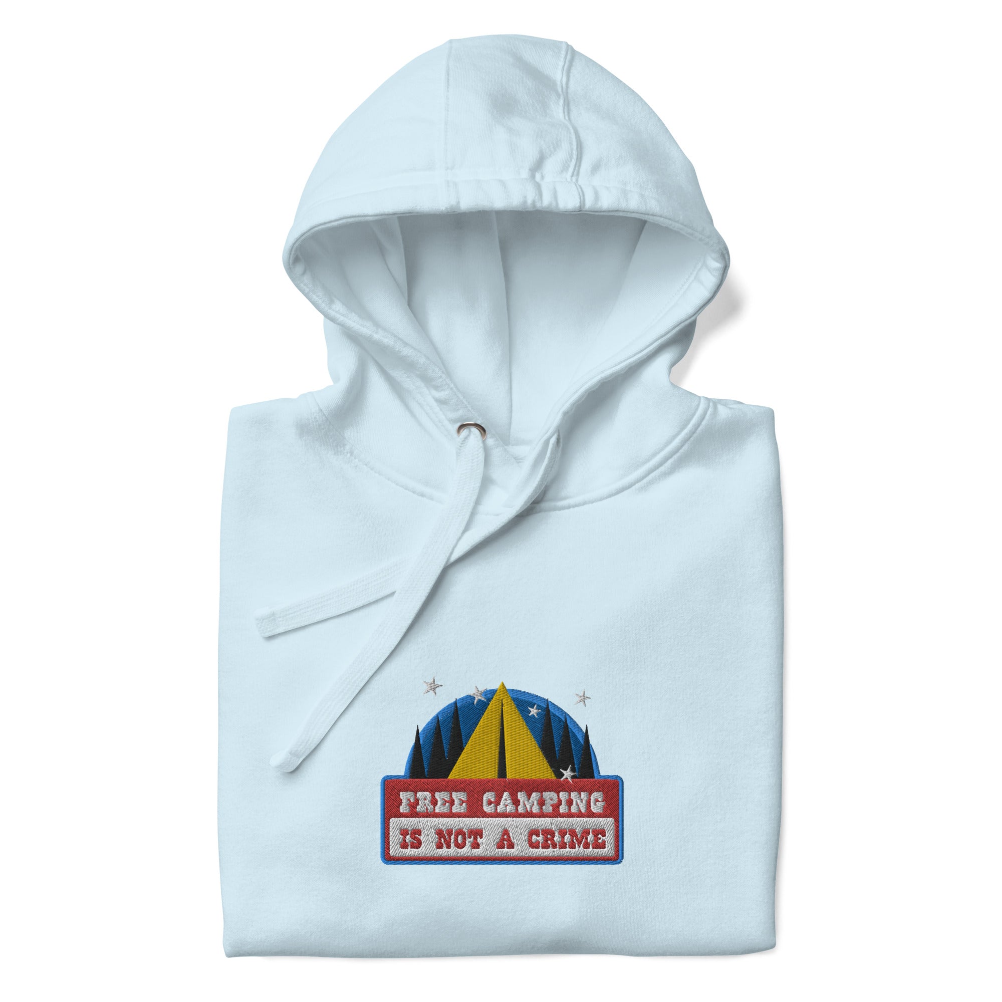 Unisex Cotton Hoodie Free camping is not a crime graphic embroidered pattern
