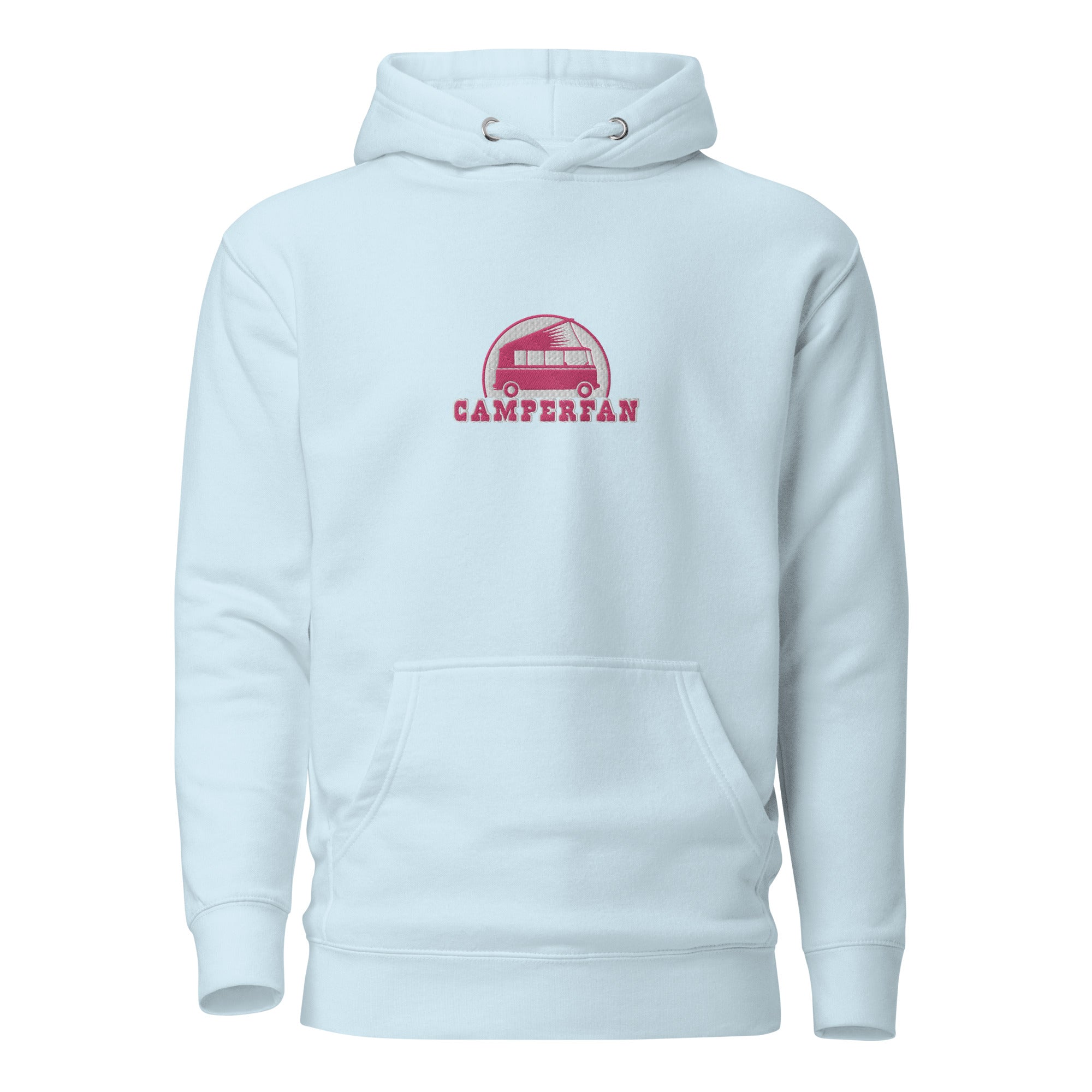 Unisex Cotton Hoodie Camperfan flamingo/white embroidered pattern