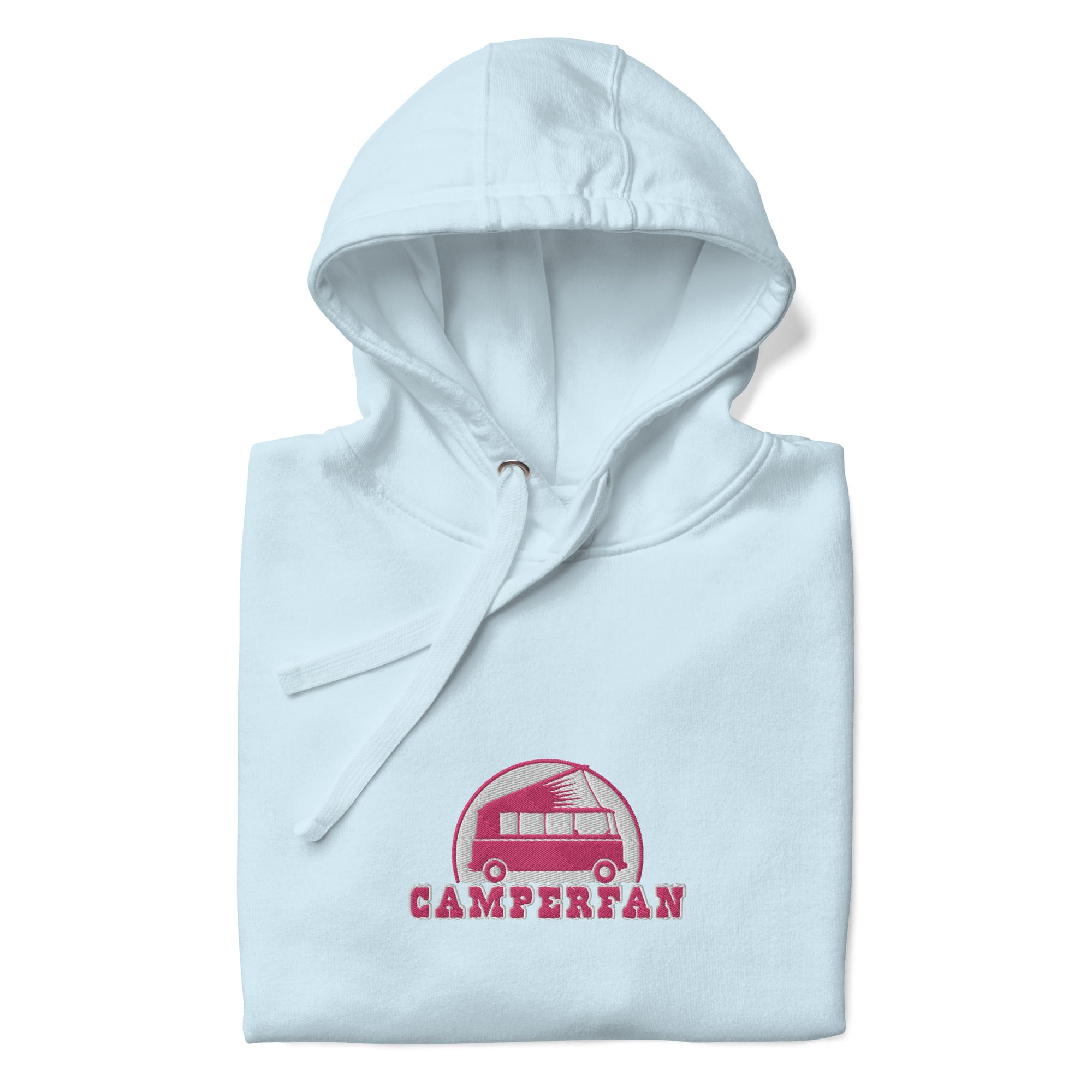 Unisex Cotton Hoodie Camperfan flamingo/white embroidered pattern