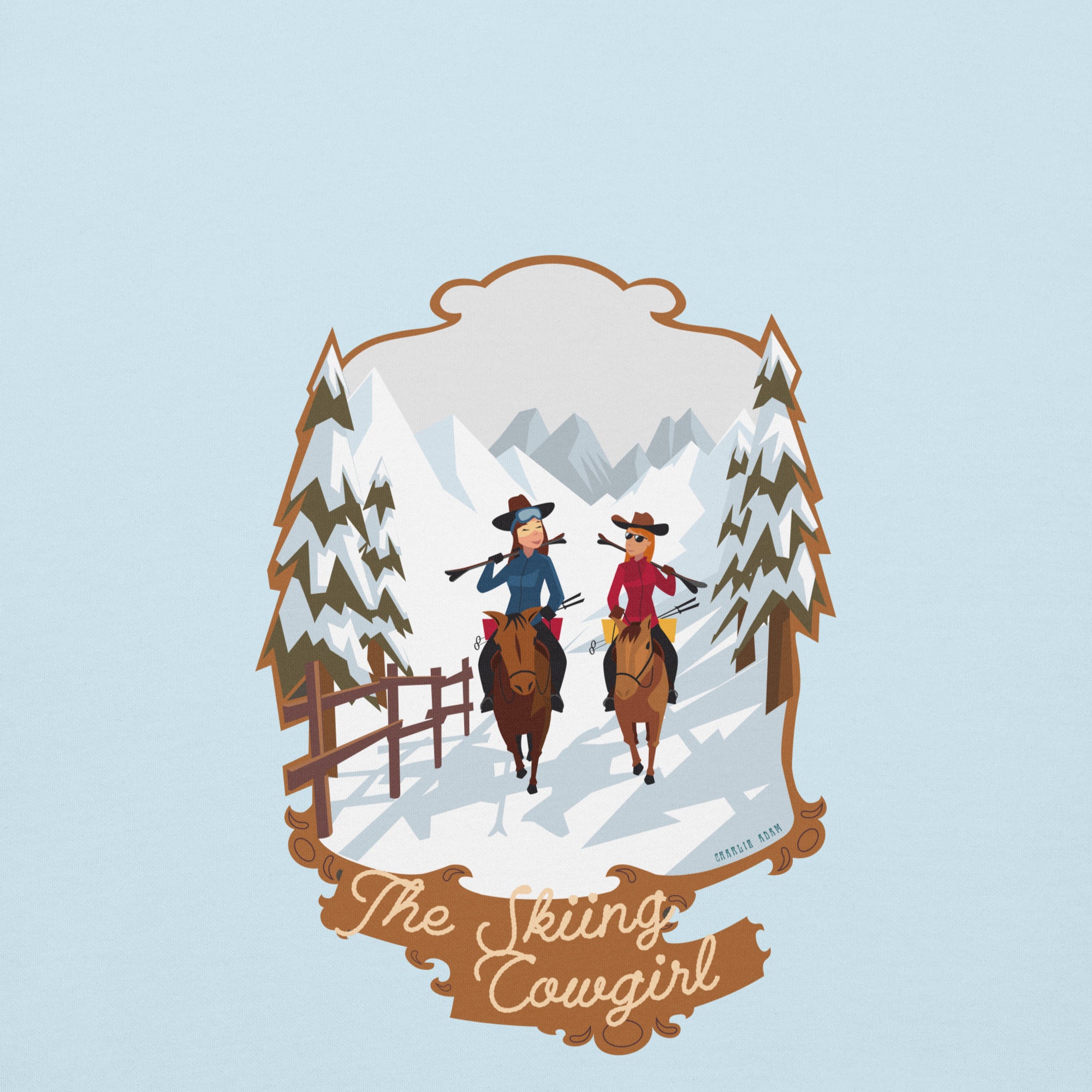 Sweat à capuche unisexe en coton The Skiing Cowgirl