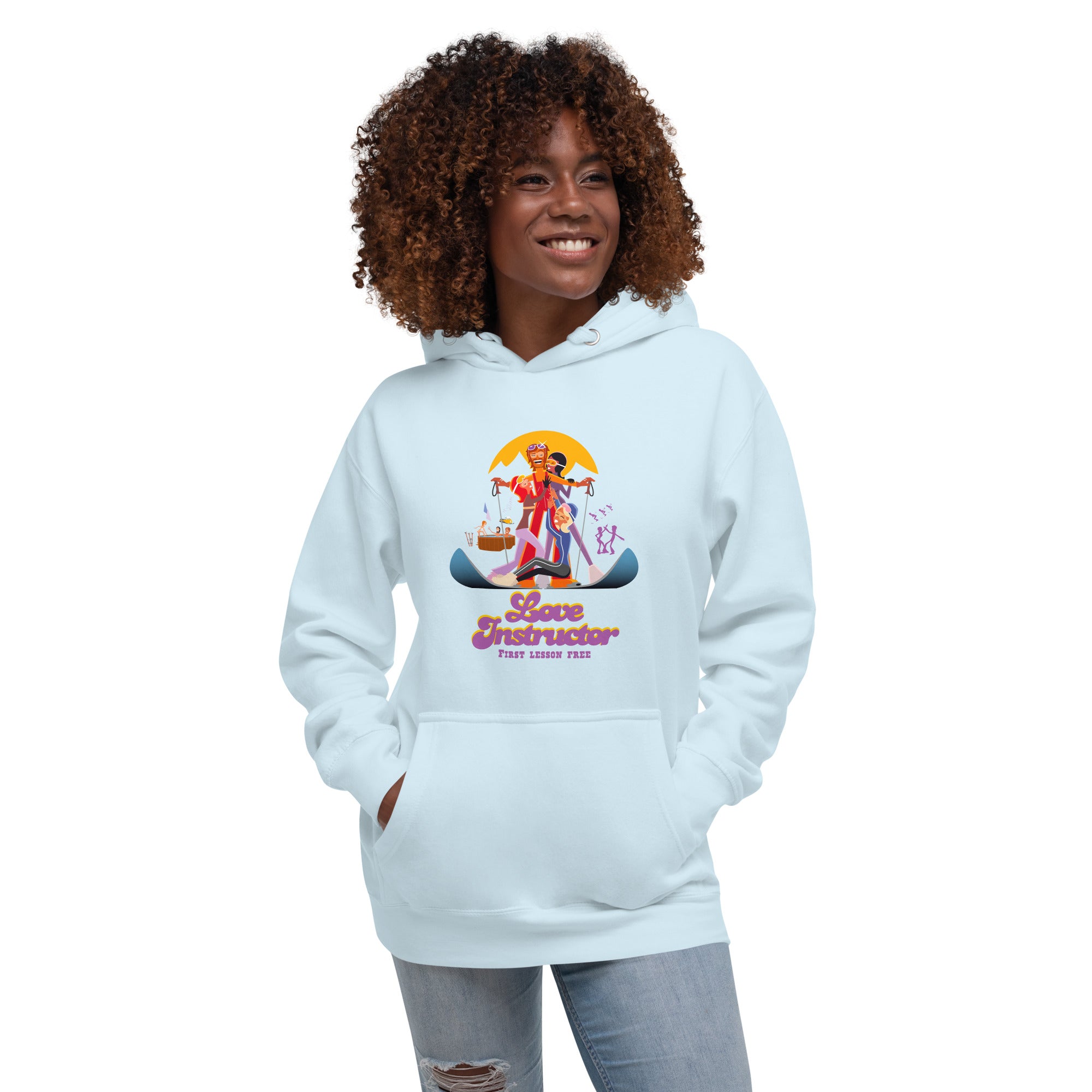 Sweat à capuche unisexe en coton Love Instructor First Lesson free