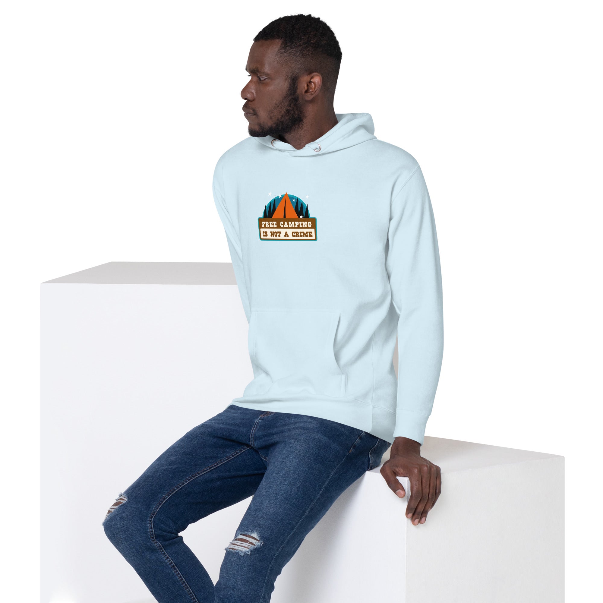 Unisex Cotton Hoodie Free camping is not a crime graphic