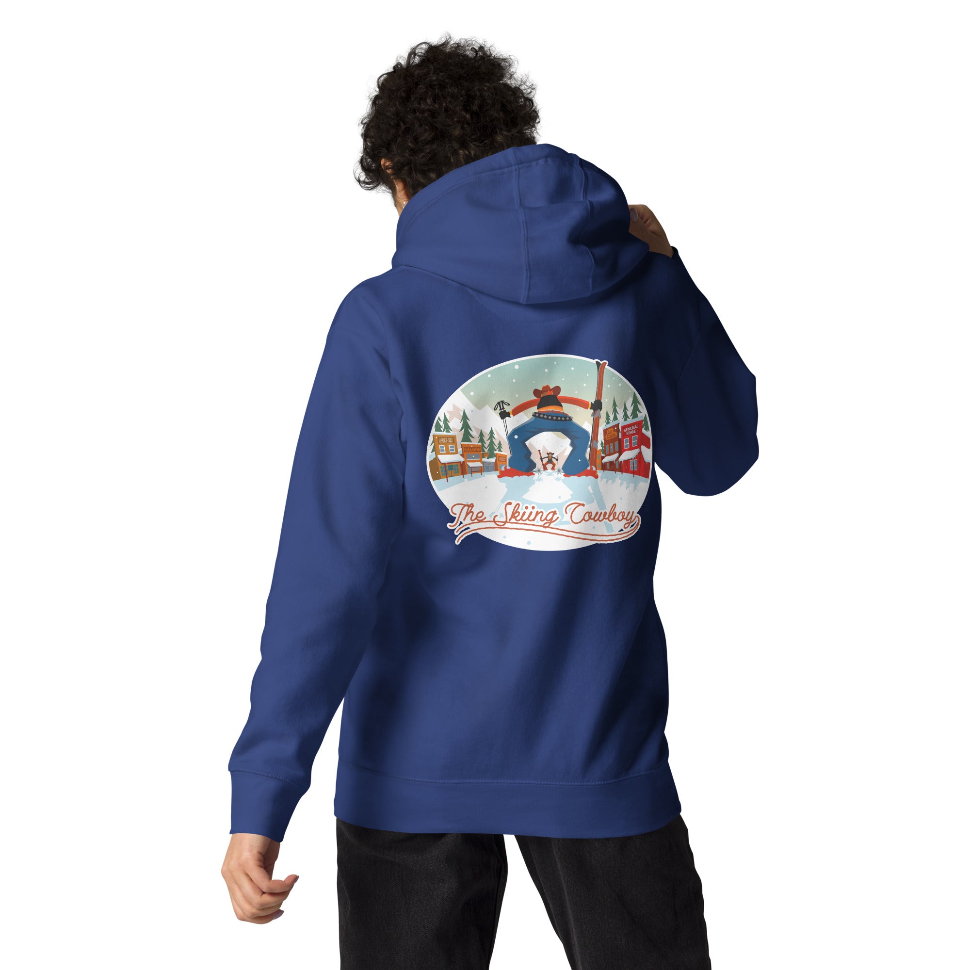 Sweat à capuche unisexe en coton Ski Fight at OK Corral (face & dos)