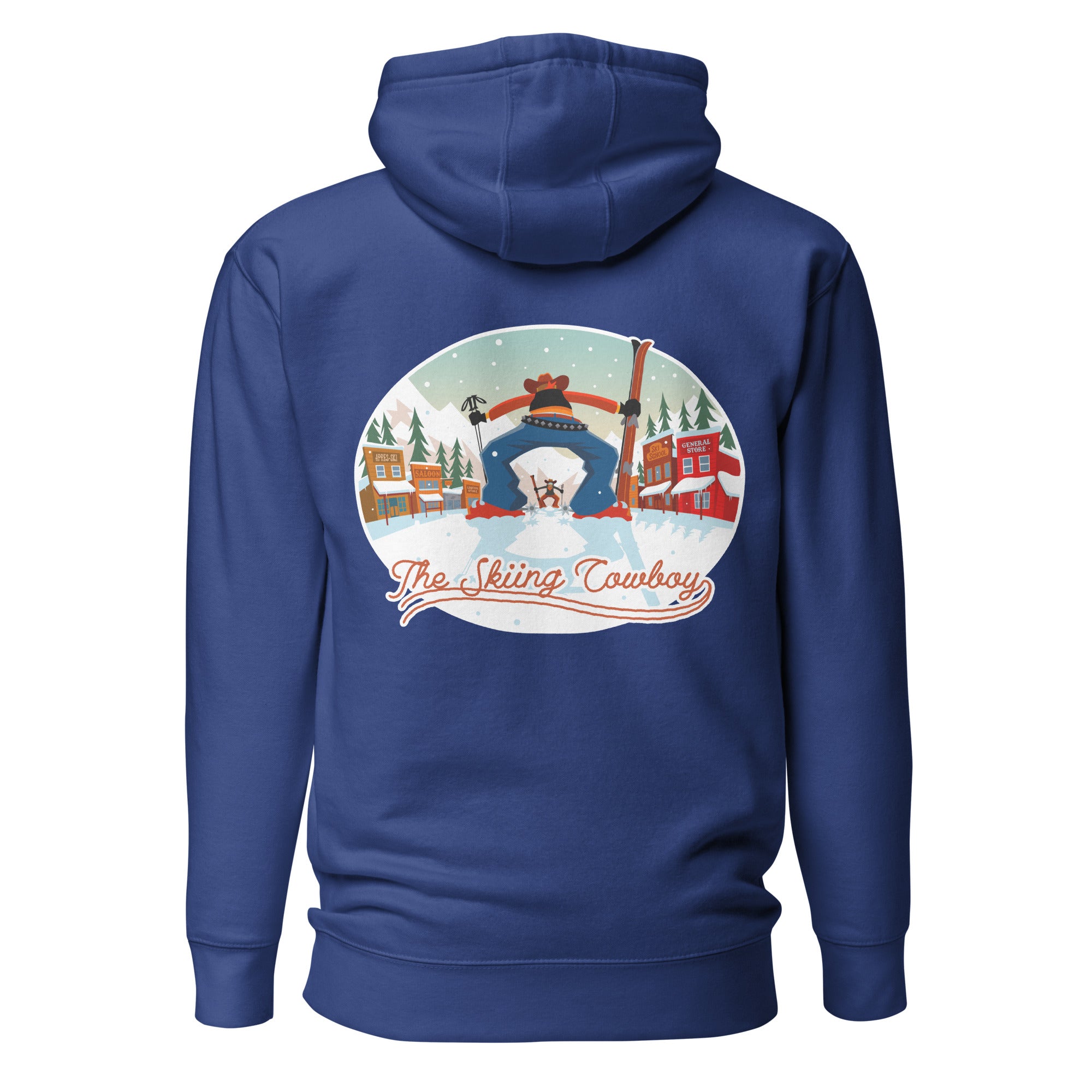 Sweat à capuche unisexe en coton Ski Fight at OK Corral (face & dos)