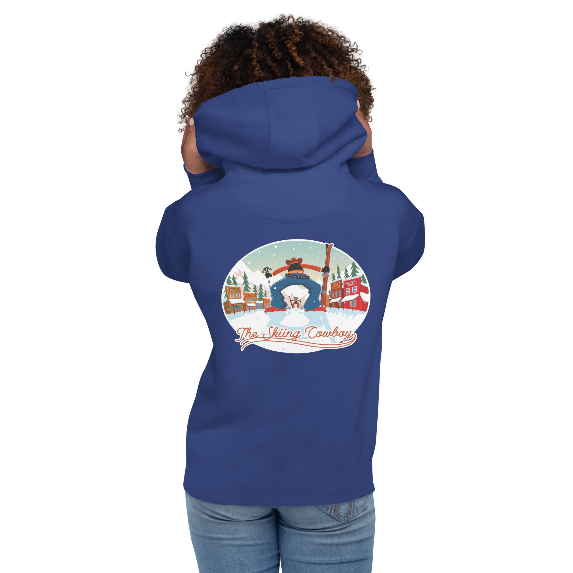 Sweat à capuche unisexe en coton Ski Fight at OK Corral (face & dos)