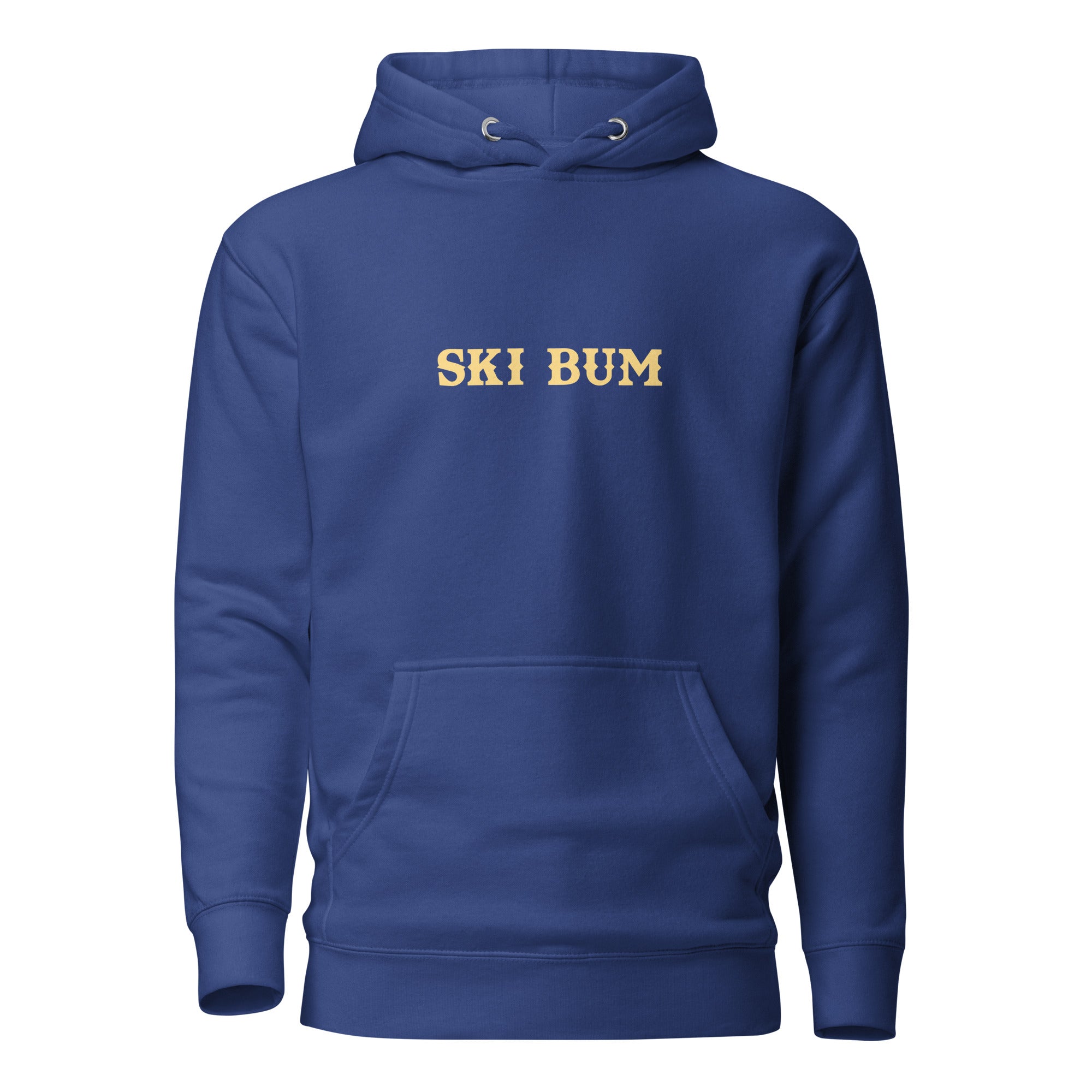 Sweat à capuche unisexe en coton Ski Bum texte clair (face & dos)
