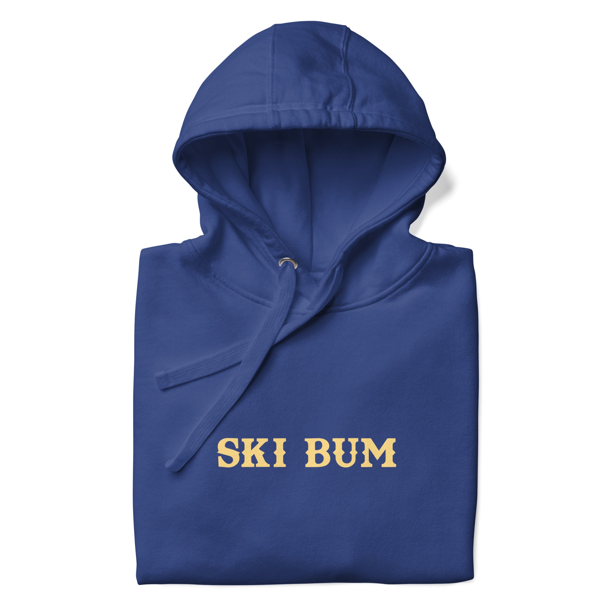 Sweat à capuche unisexe en coton Ski Bum texte clair (face & dos)