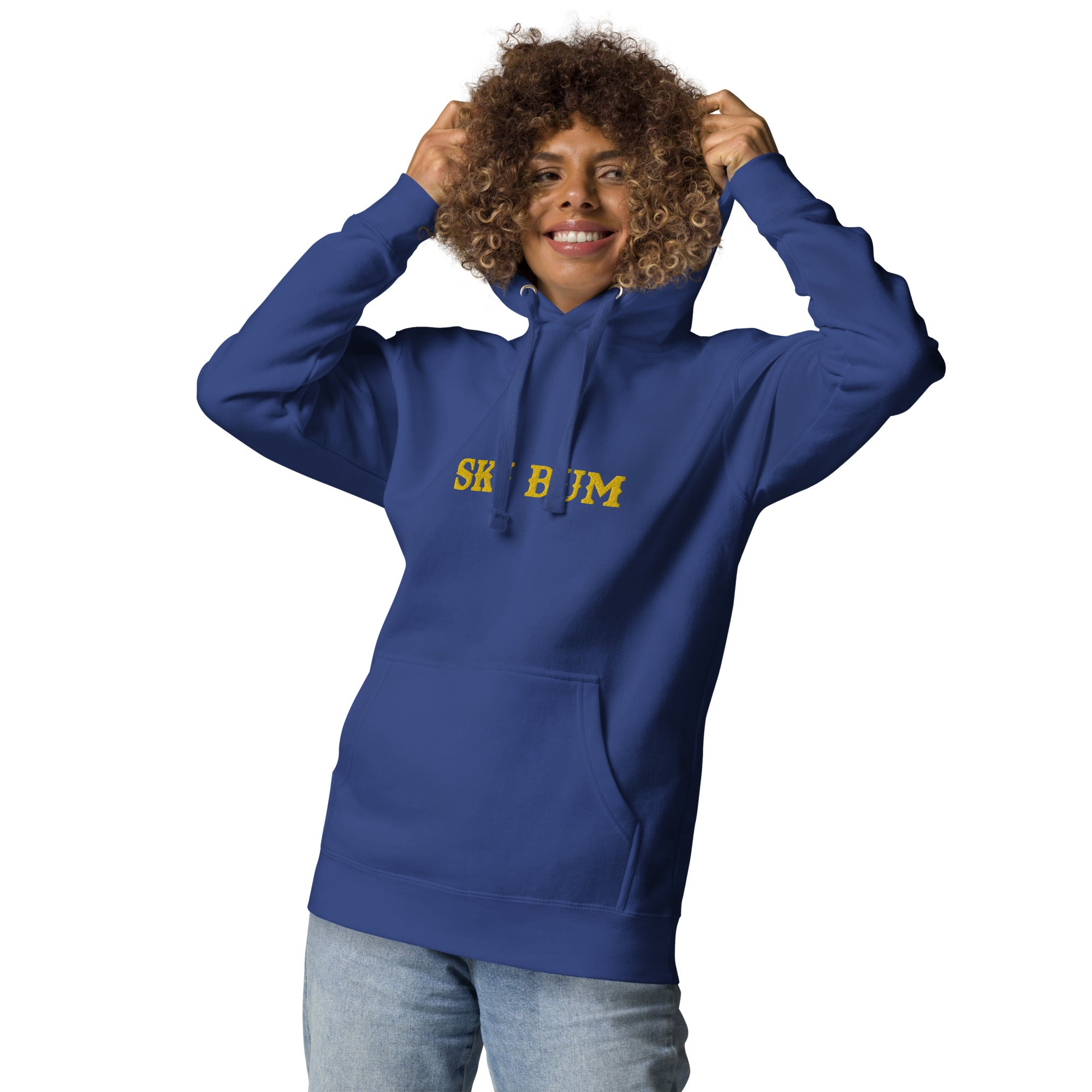 Sweat à capuche unisexe en coton Ski Bum Gold brodé