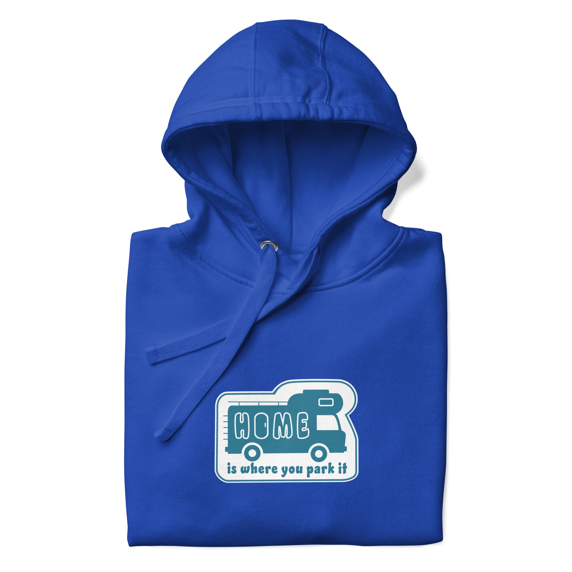 Unisex Cotton Hoodie Blue Camper Van Home is where you park it