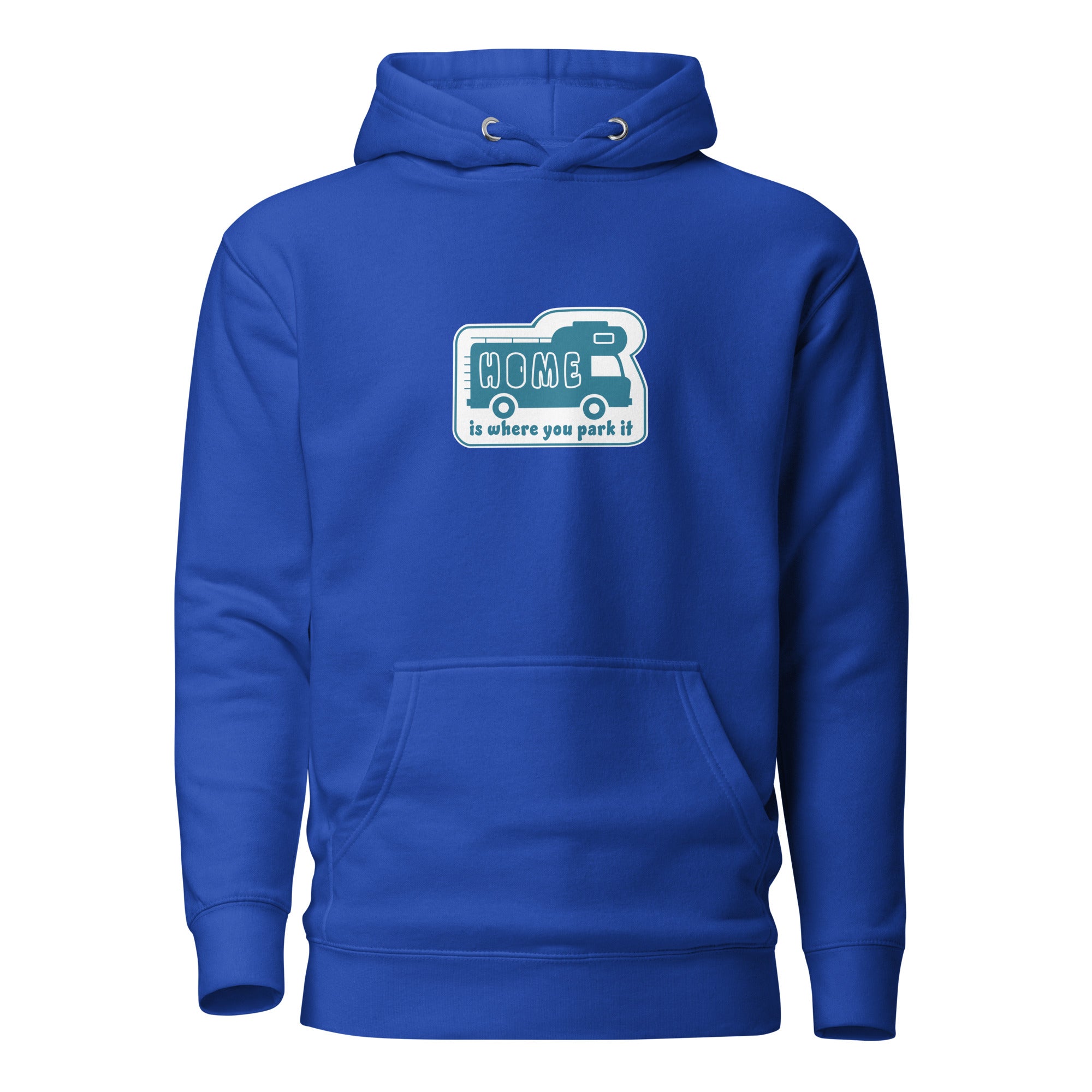 Unisex Cotton Hoodie Blue Camper Van Home is where you park it