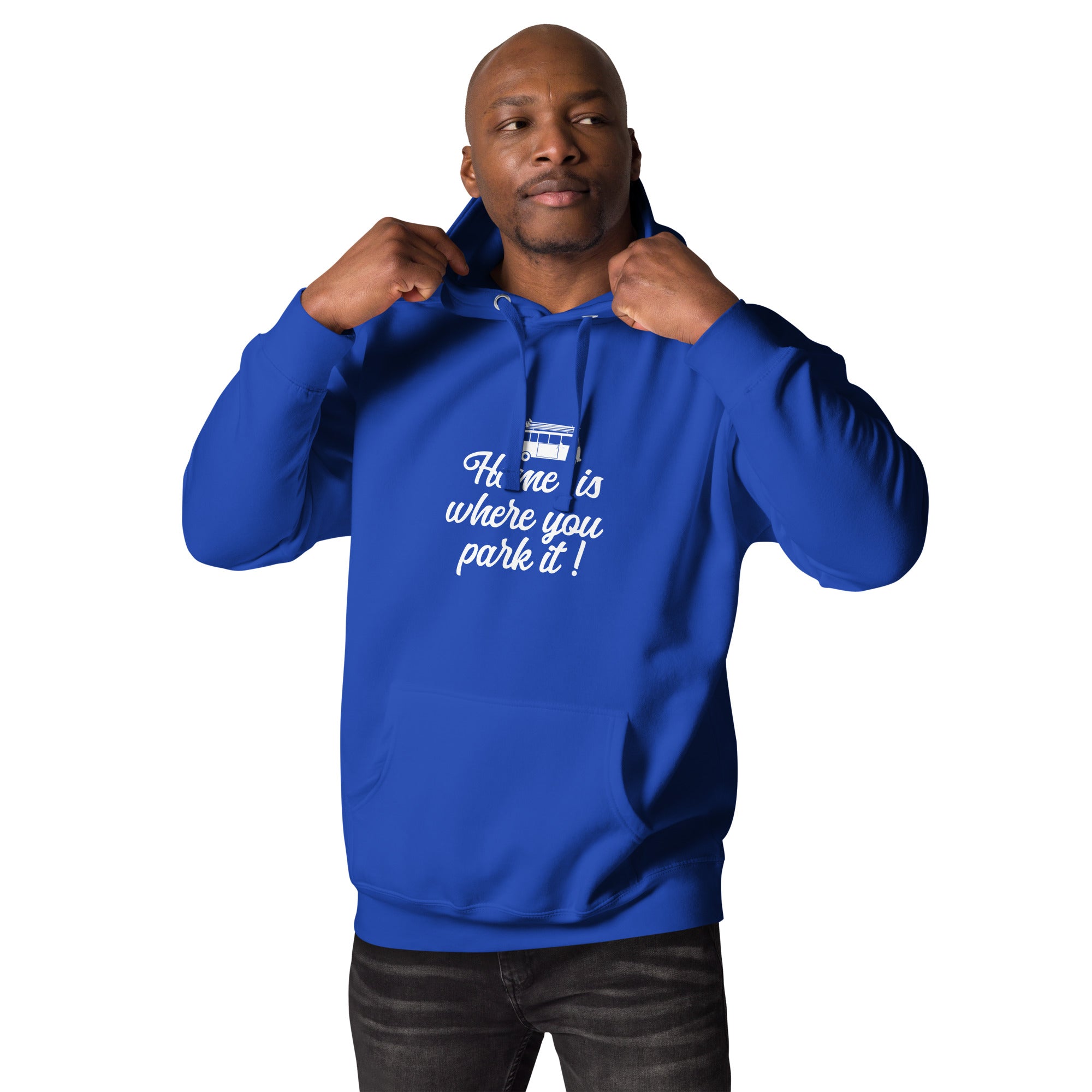 Unisex Cotton Hoodie White Surf Combi Home is where you park it