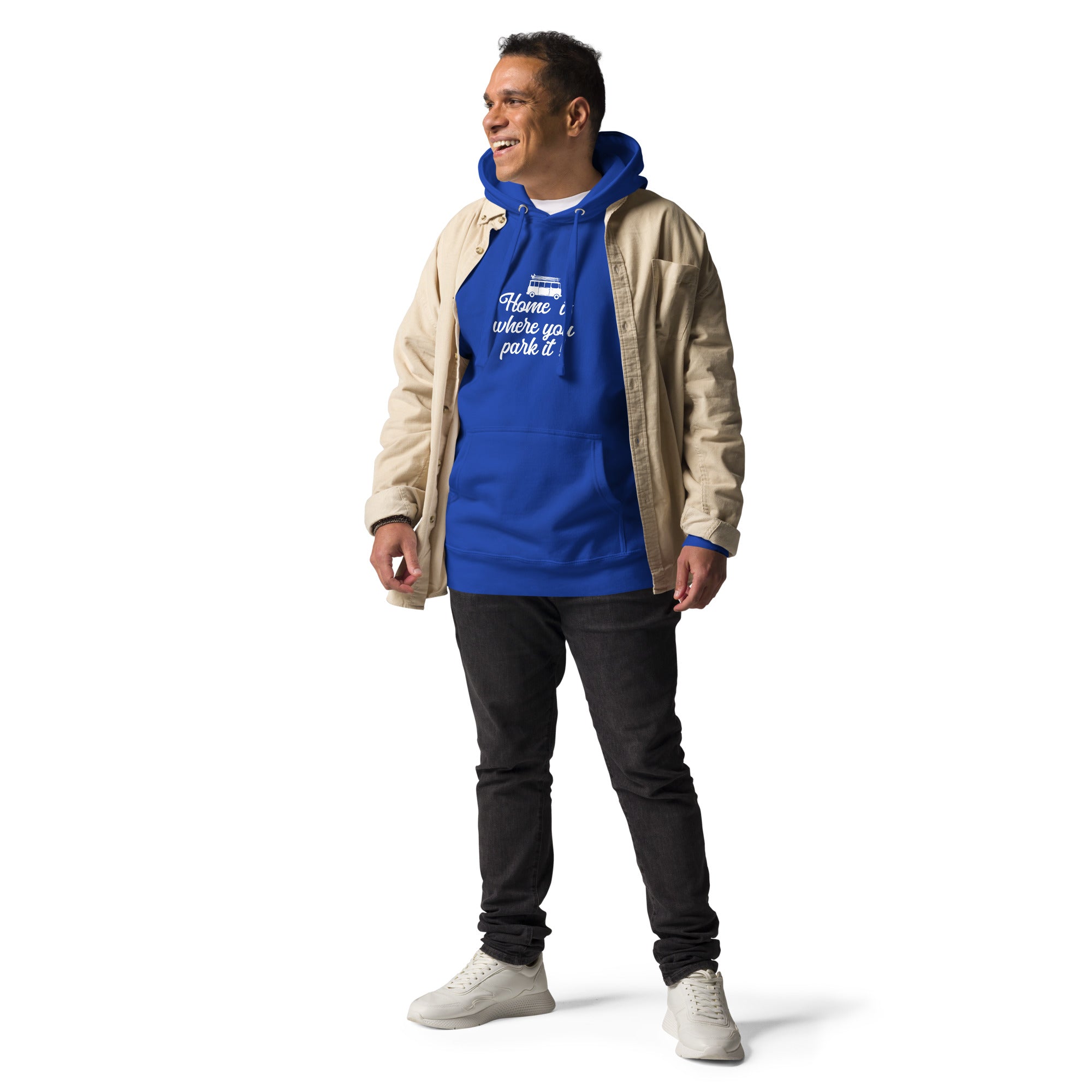 Unisex Cotton Hoodie White Surf Combi Home is where you park it