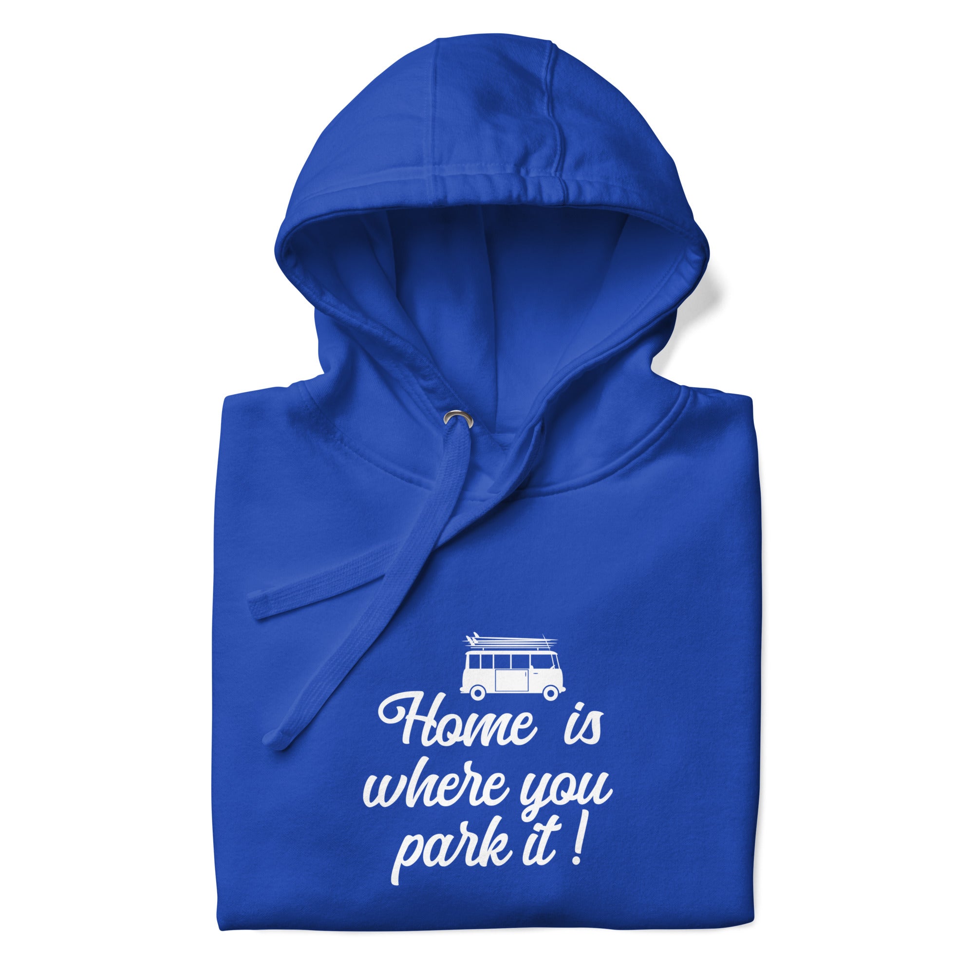Unisex Cotton Hoodie White Surf Combi Home is where you park it