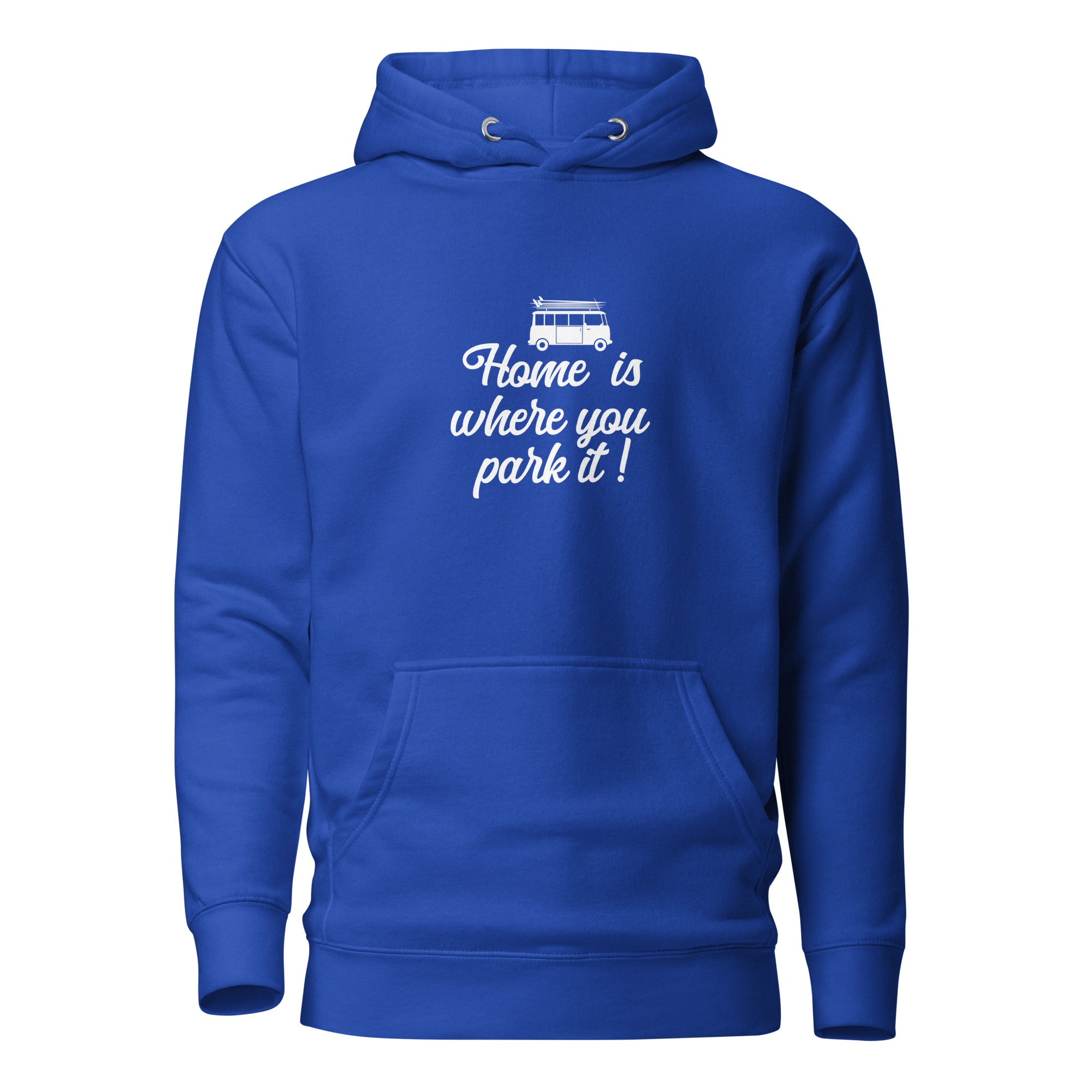 Unisex Cotton Hoodie White Surf Combi Home is where you park it