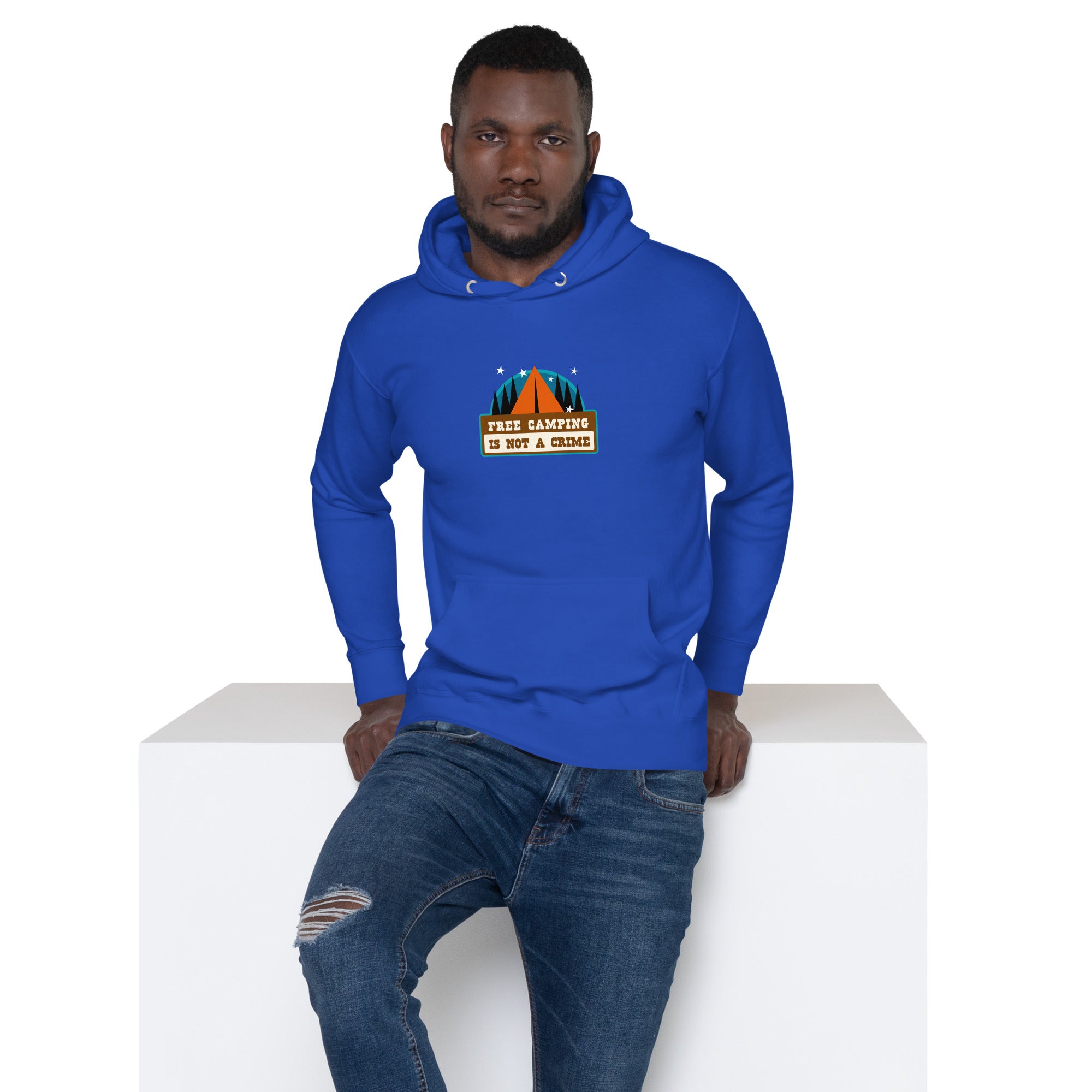 Unisex Cotton Hoodie Free camping is not a crime graphic
