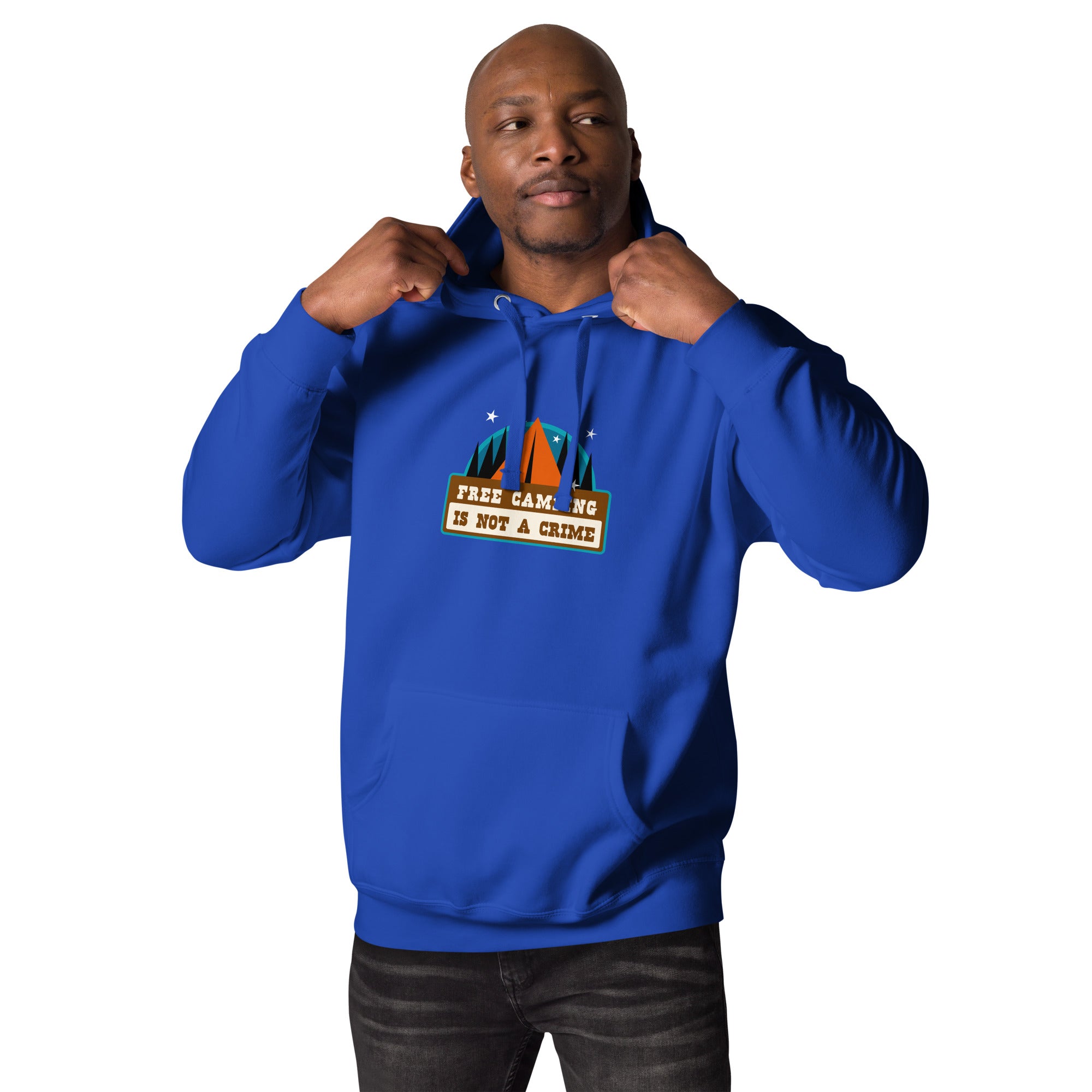 Unisex Cotton Hoodie Free camping is not a crime graphic