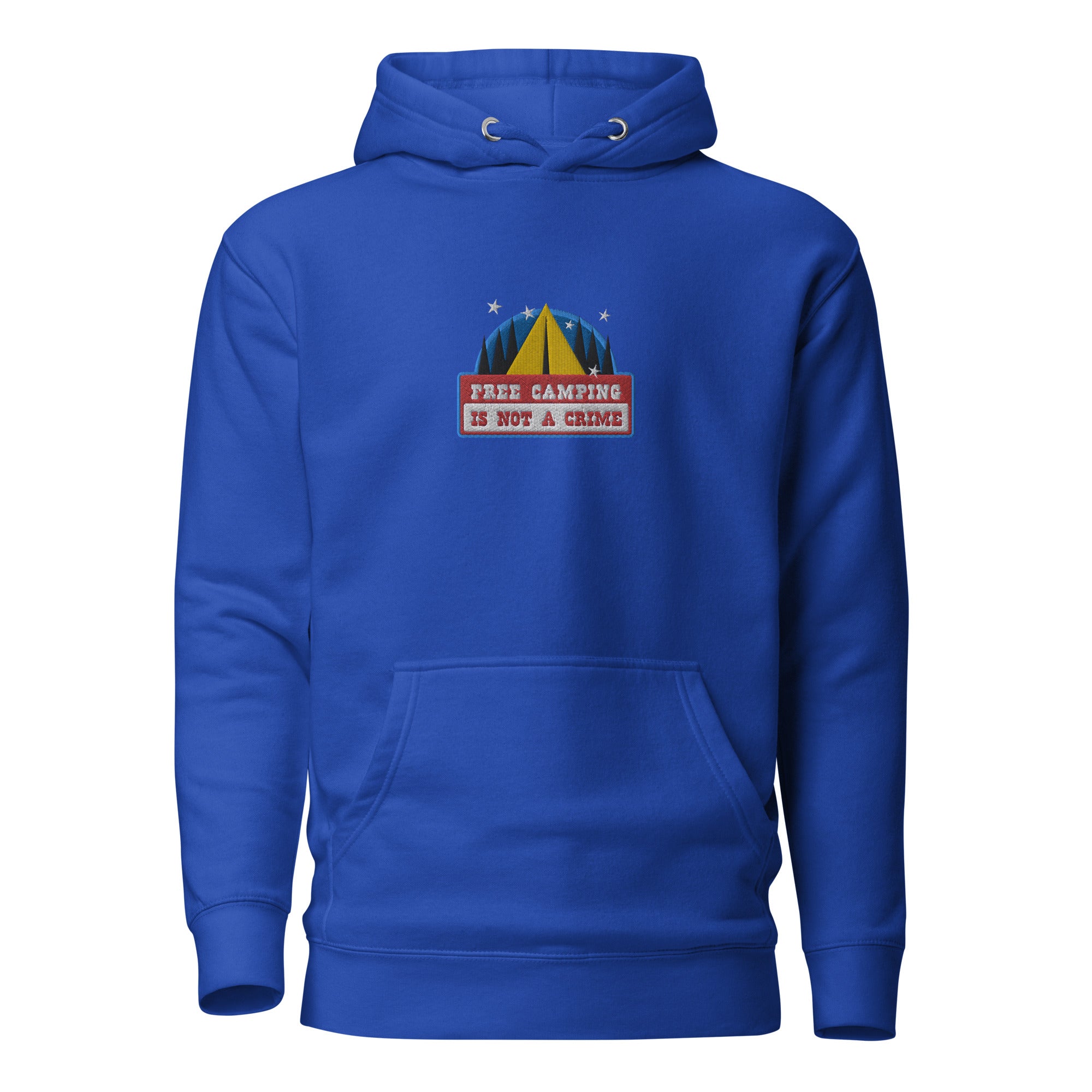 Unisex Cotton Hoodie Free camping is not a crime graphic embroidered pattern