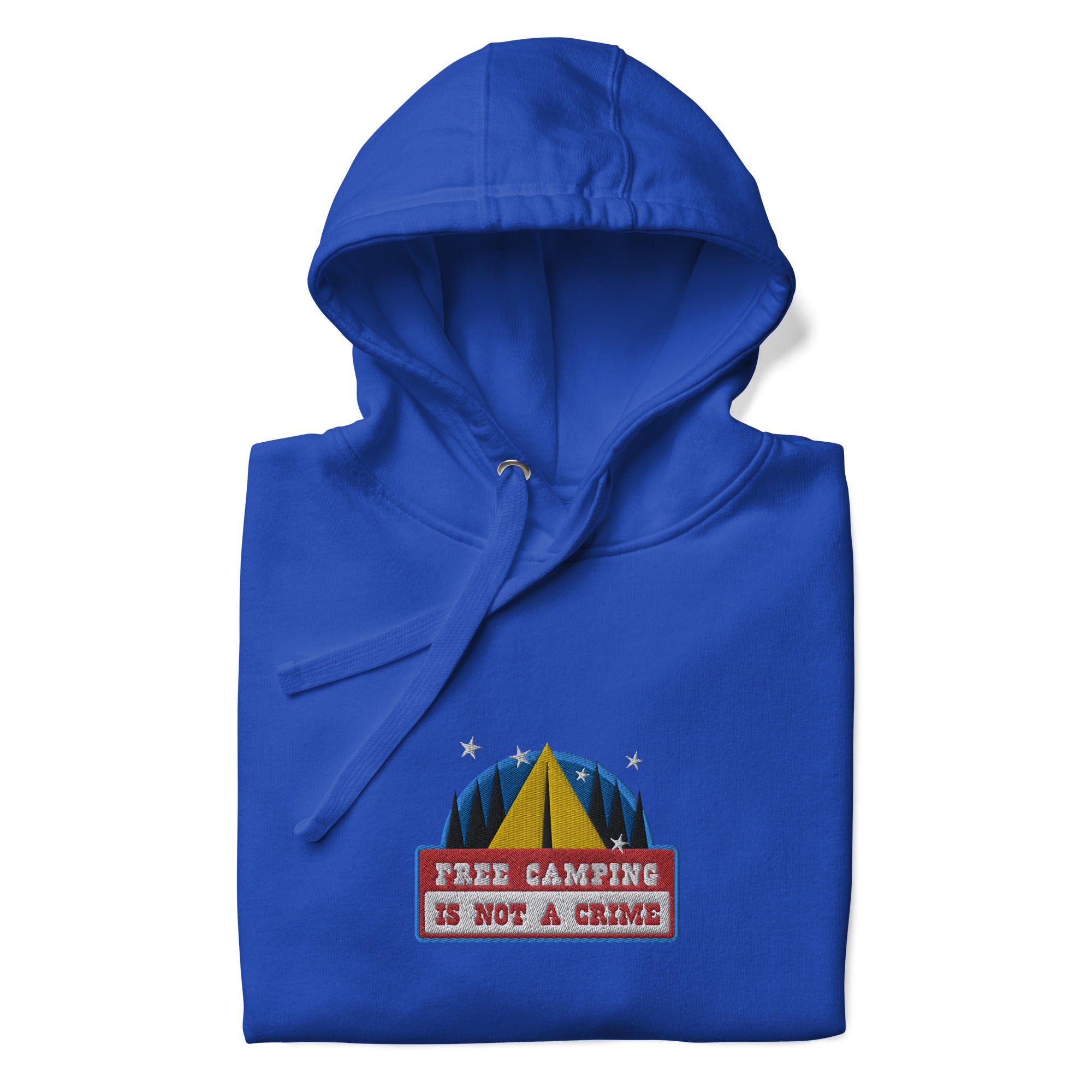 Unisex Cotton Hoodie Free camping is not a crime graphic embroidered pattern