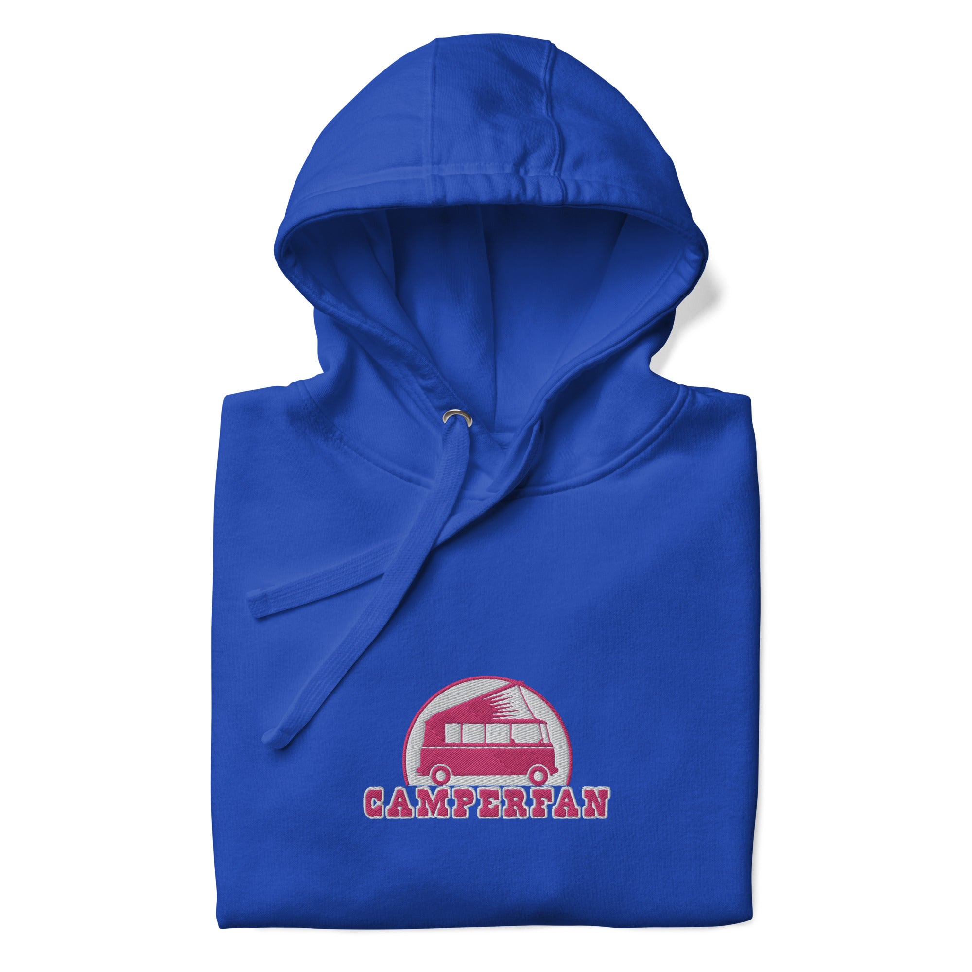 Unisex Cotton Hoodie Camperfan flamingo/white embroidered pattern