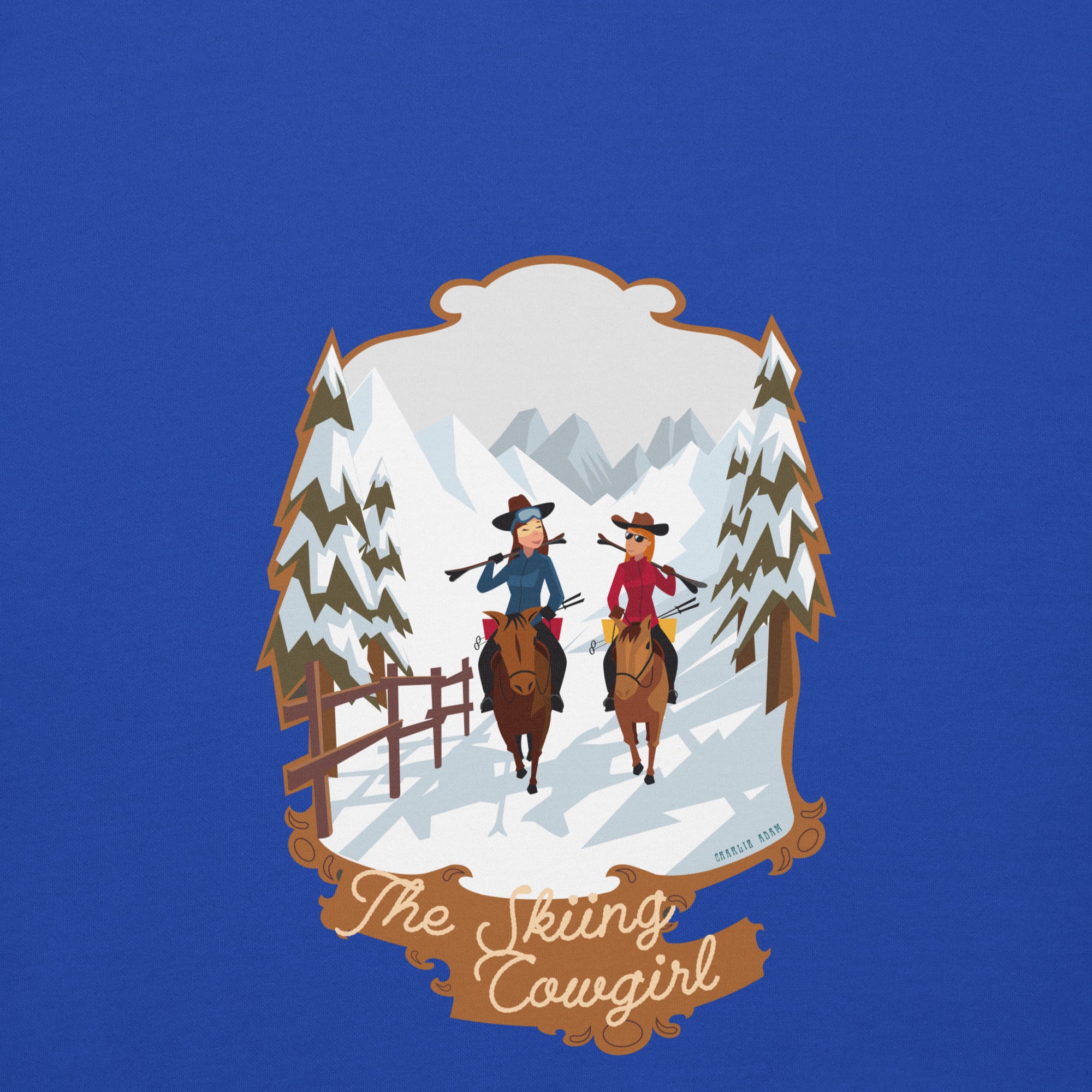 Sweat à capuche unisexe en coton The Skiing Cowgirl
