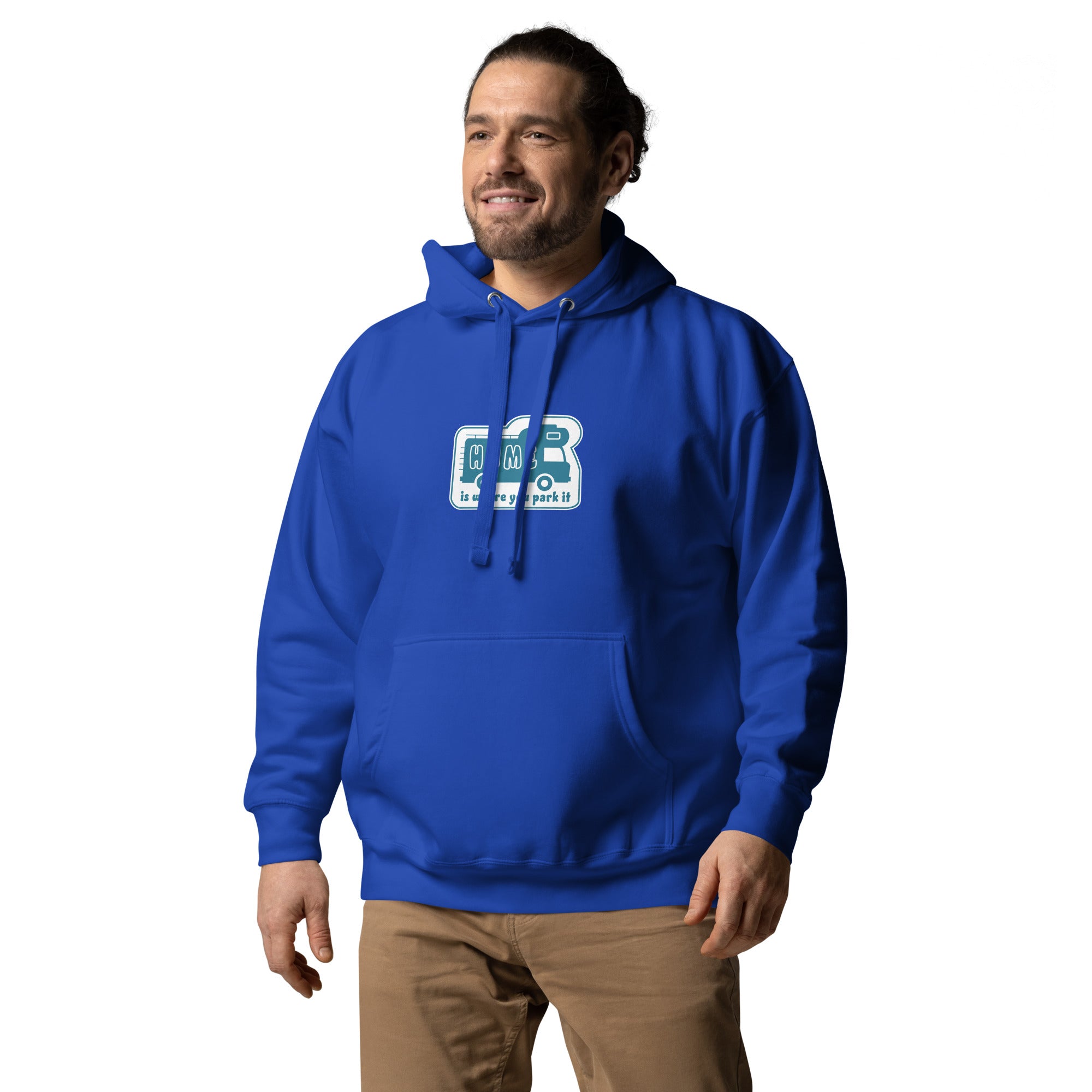 Unisex Cotton Hoodie Blue Camper Van Home is where you park it