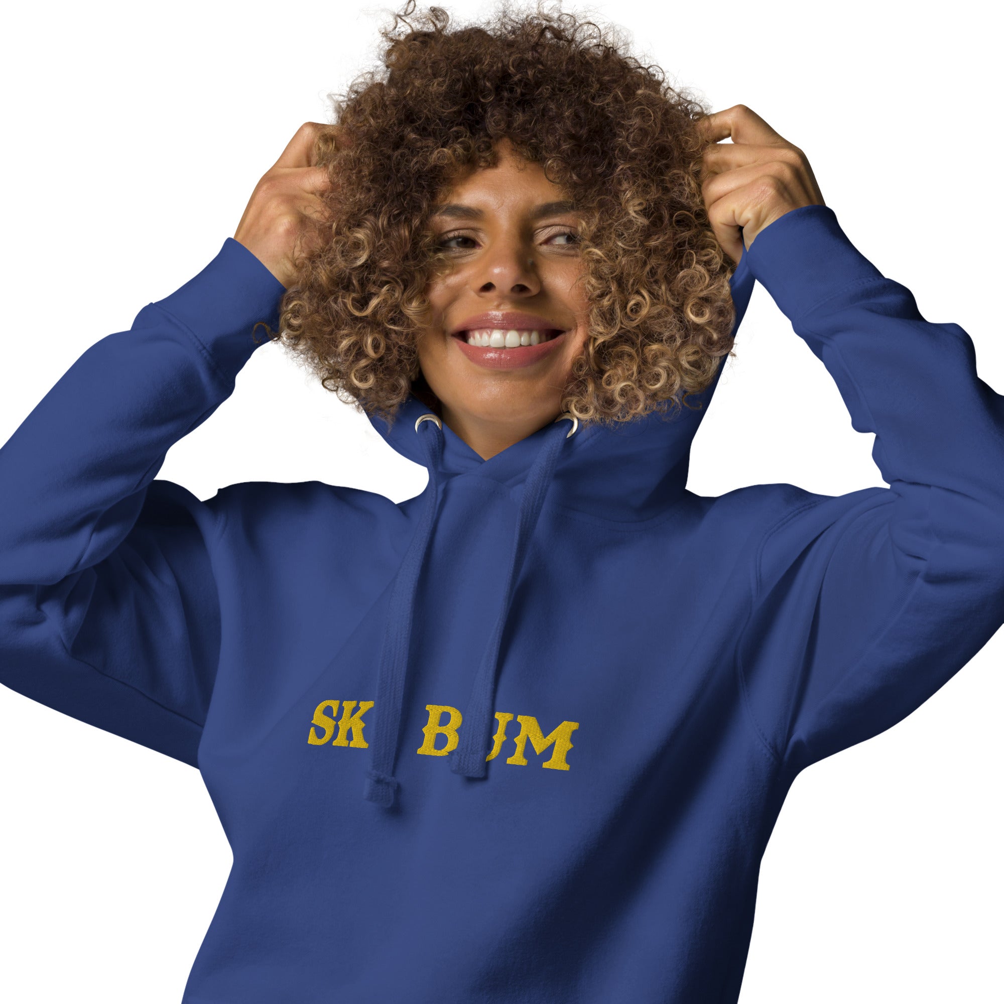 Sweat à capuche unisexe en coton Ski Bum Gold brodé