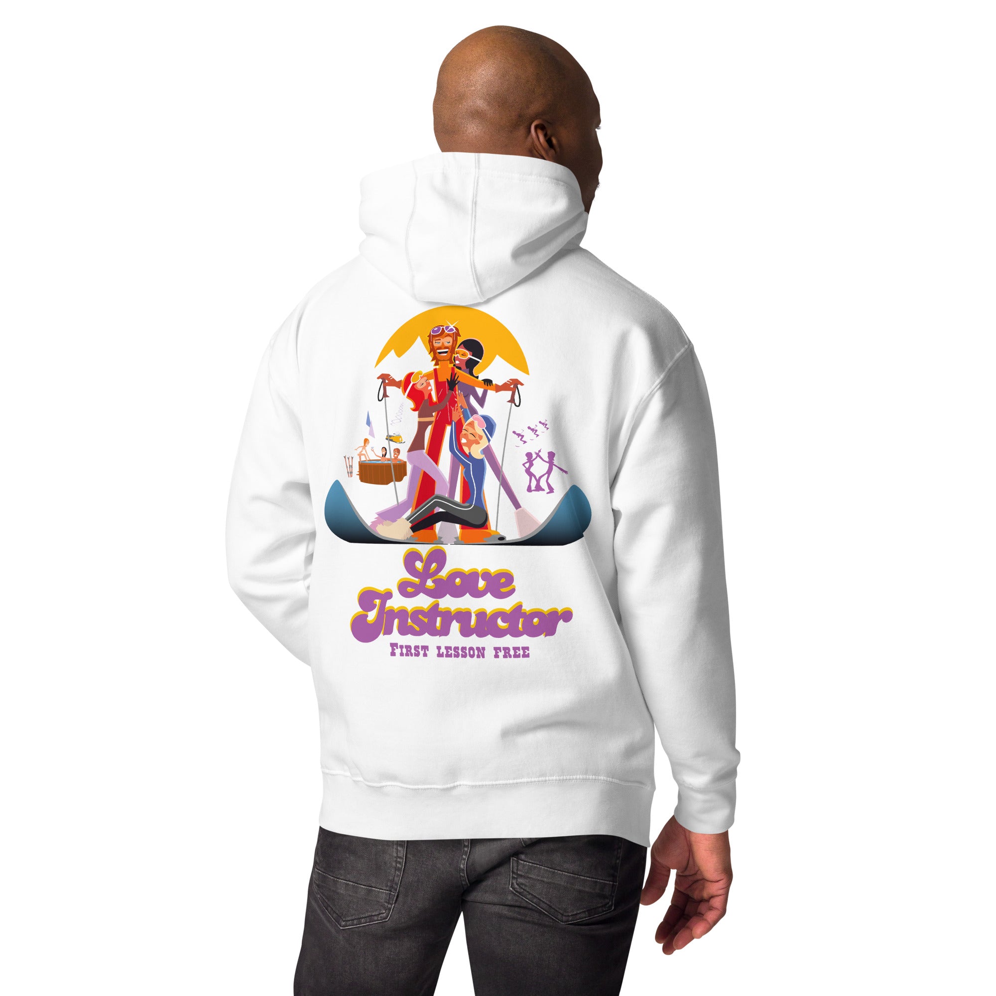 Sweat à capuche unisexe en coton Love Instructor First Lesson free grand motif dans le dos