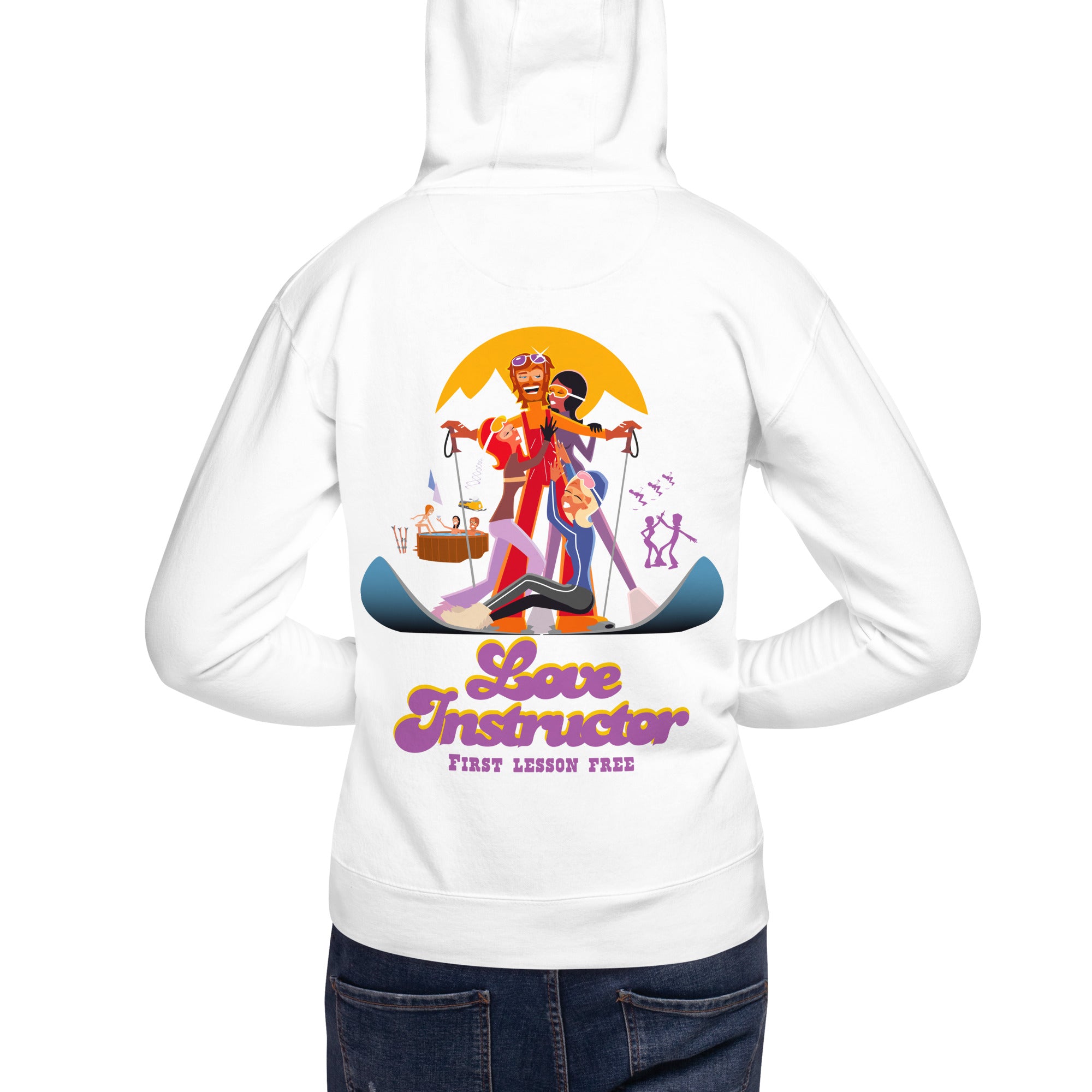 Sweat à capuche unisexe en coton Love Instructor First Lesson free grand motif dans le dos