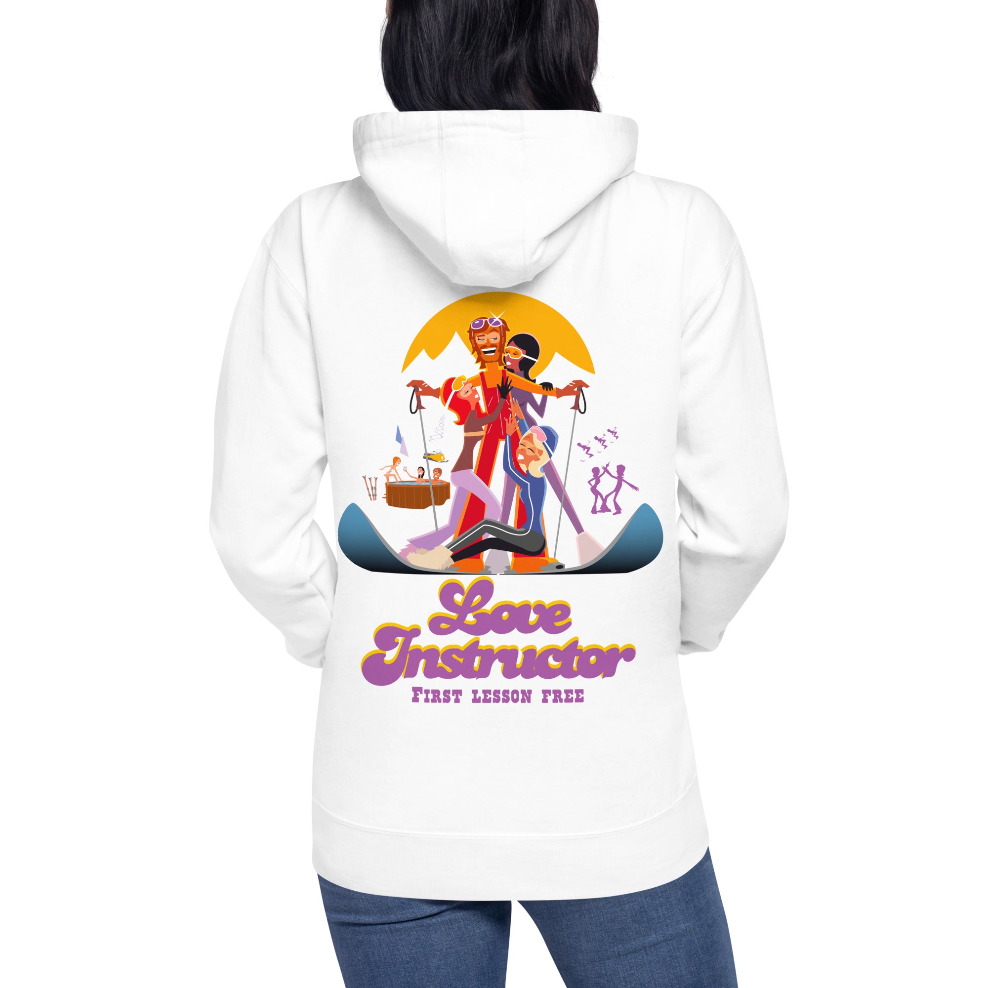 Sweat à capuche unisexe en coton Love Instructor First Lesson free grand motif dans le dos