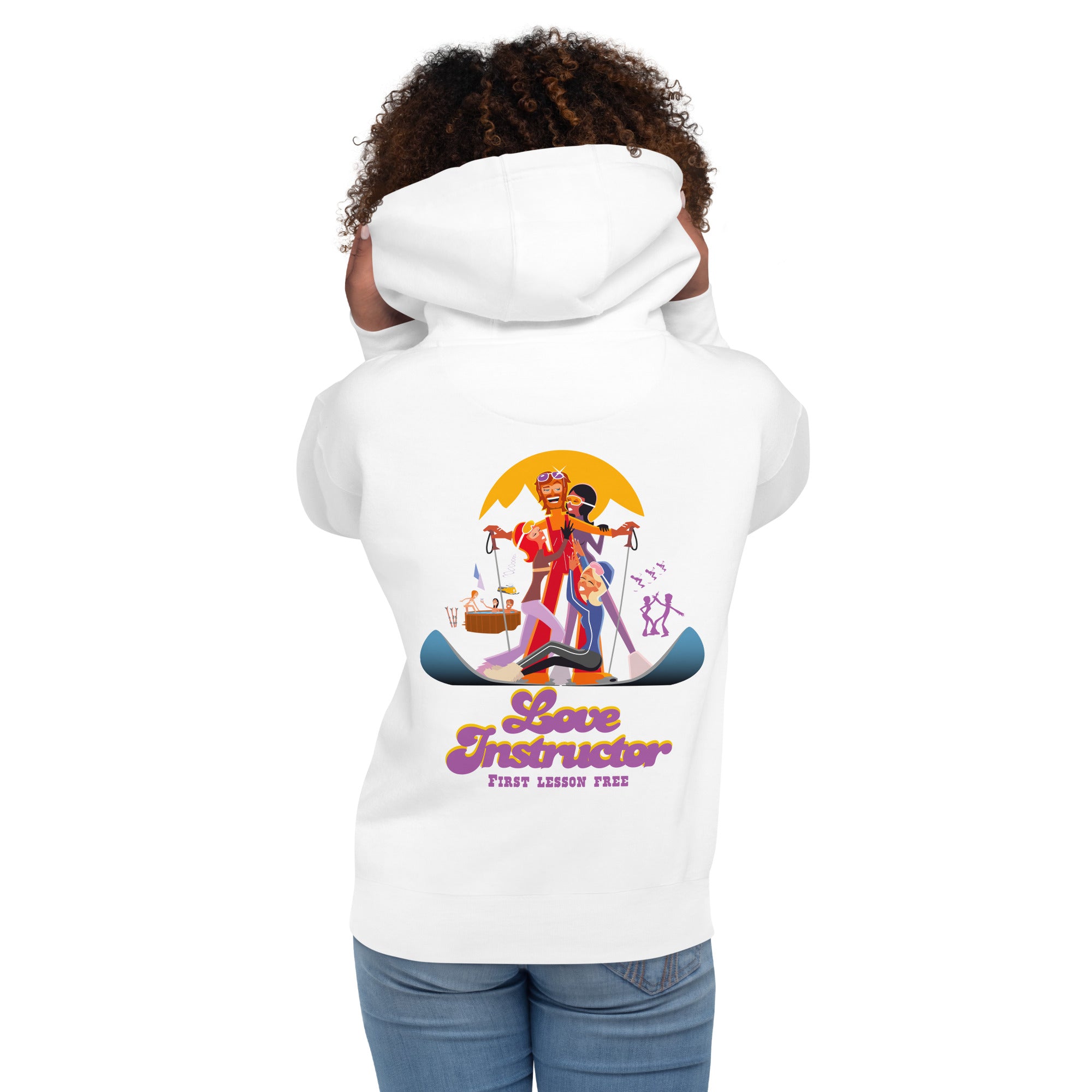 Sweat à capuche unisexe en coton Love Instructor First Lesson free grand motif dans le dos