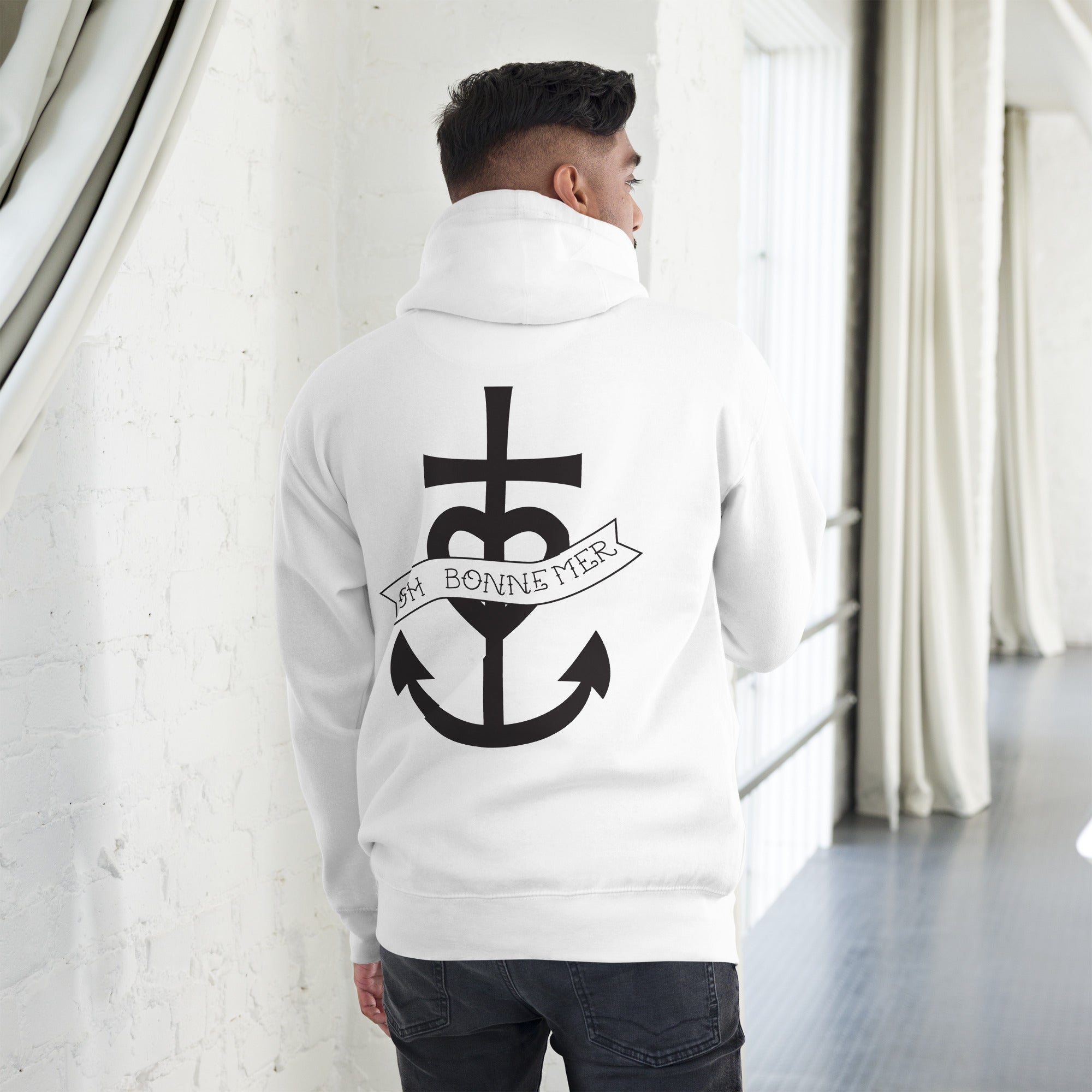 Unisex Cotton Hoodie Oh Bonne Mer 1 (front & back)