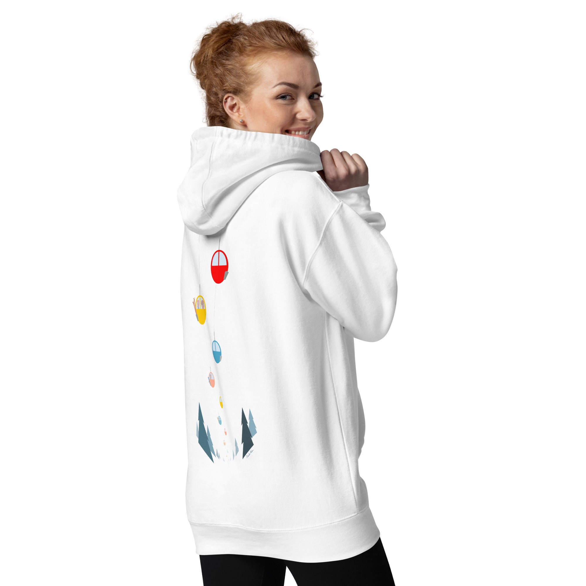 Sweat à capuche unisexe en coton Gondolas in the mist (face & dos)