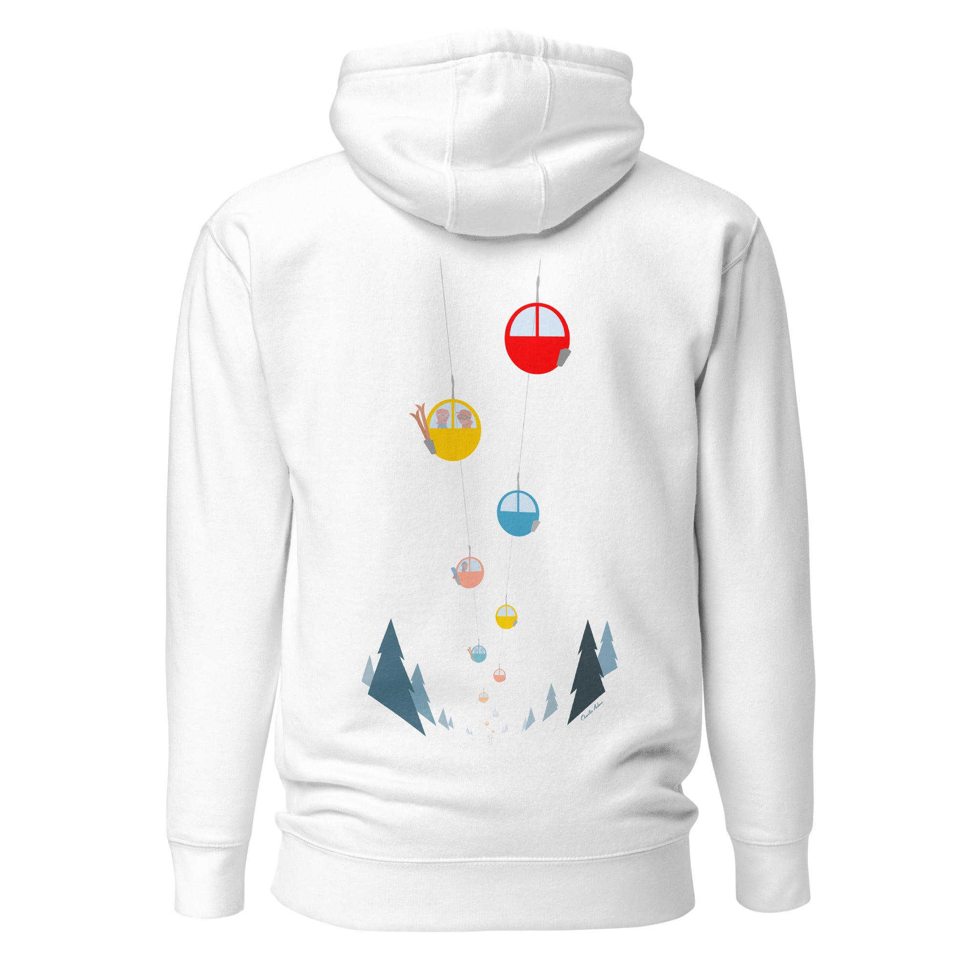 Sweat à capuche unisexe en coton Gondolas in the mist (face & dos)