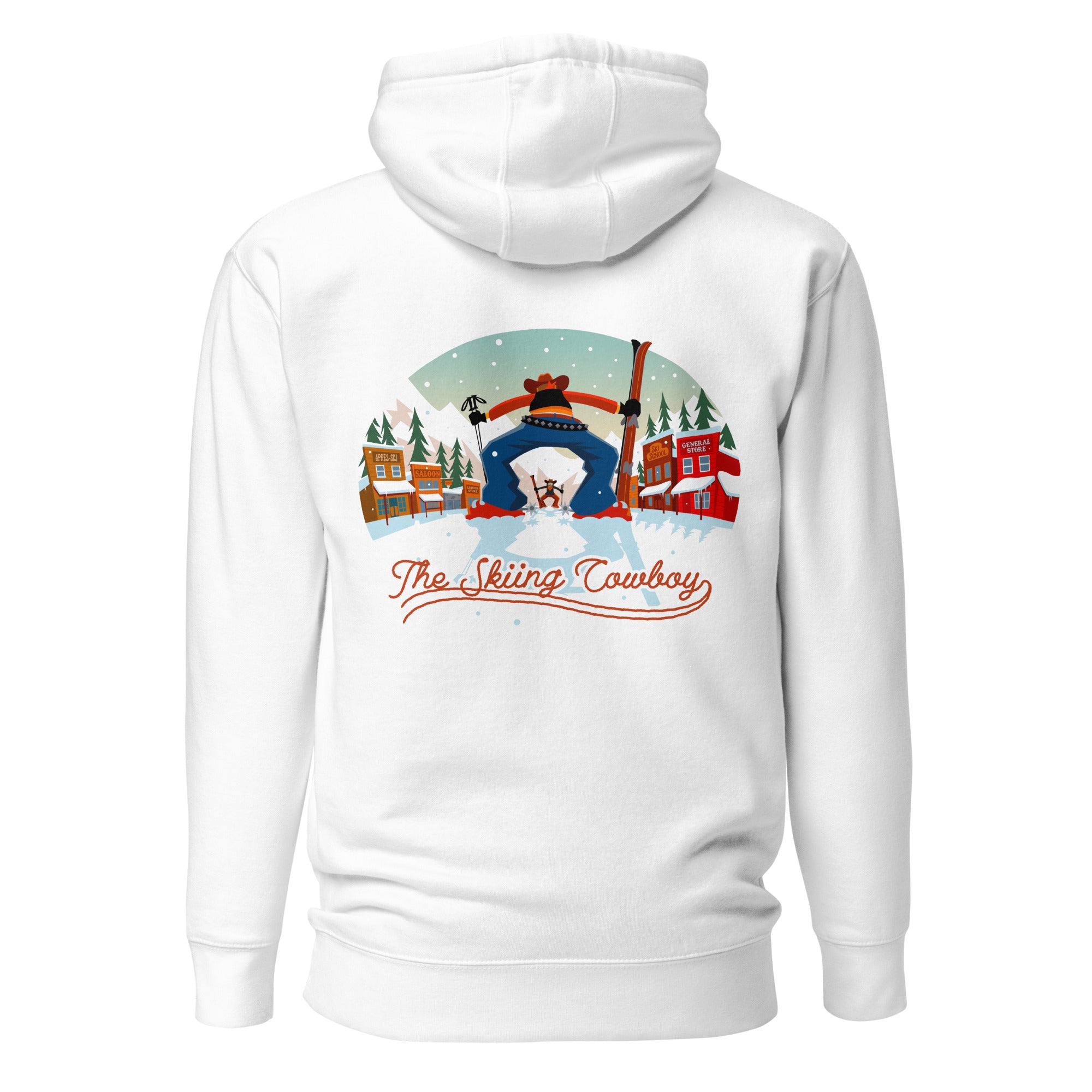 Sweat à capuche unisexe en coton Ski Fight at OK Corral (face & dos)